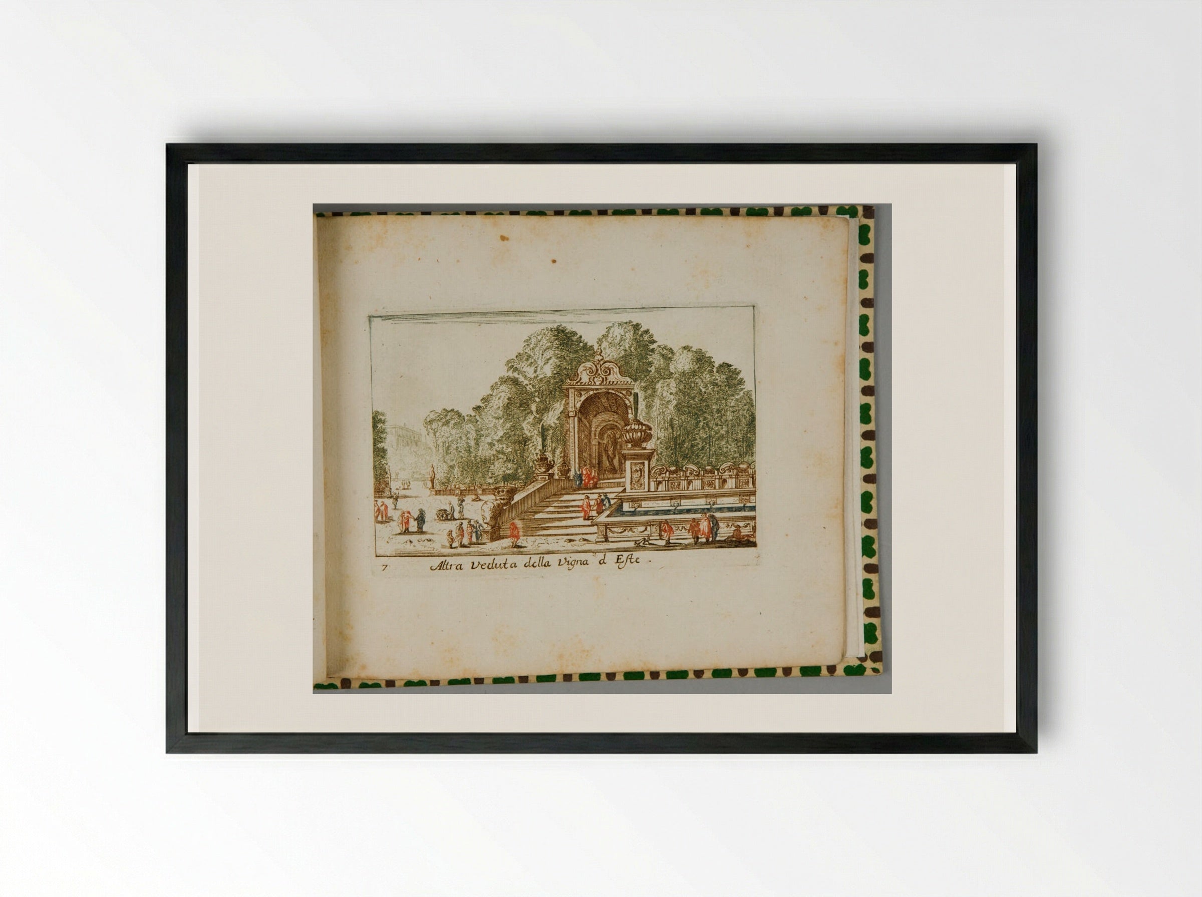Another View of the Villa d'Este - Abraham Bloteling - Framed Print Black