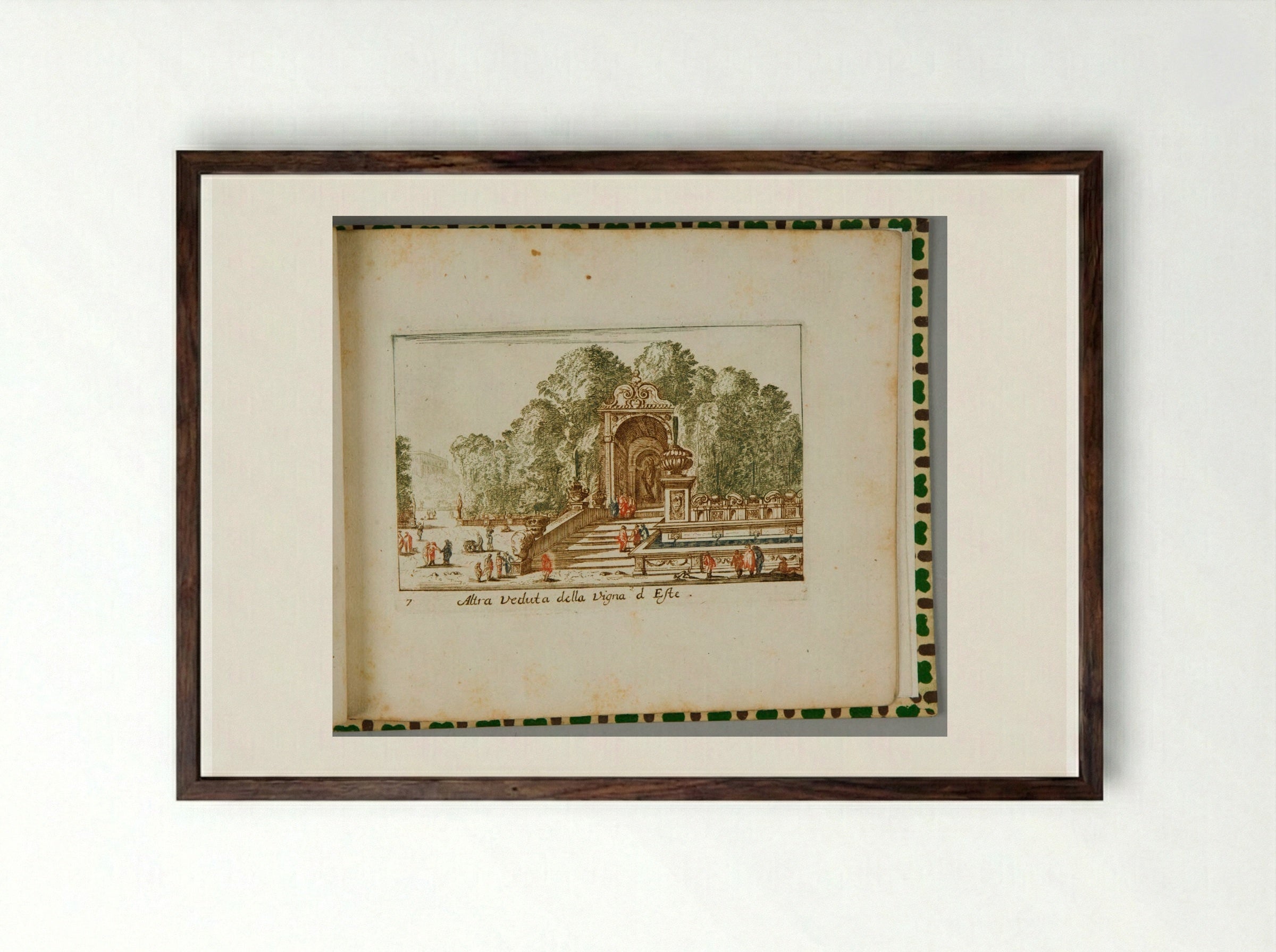 Another View of the Villa d'Este - Abraham Bloteling - Framed Print Dark Wood