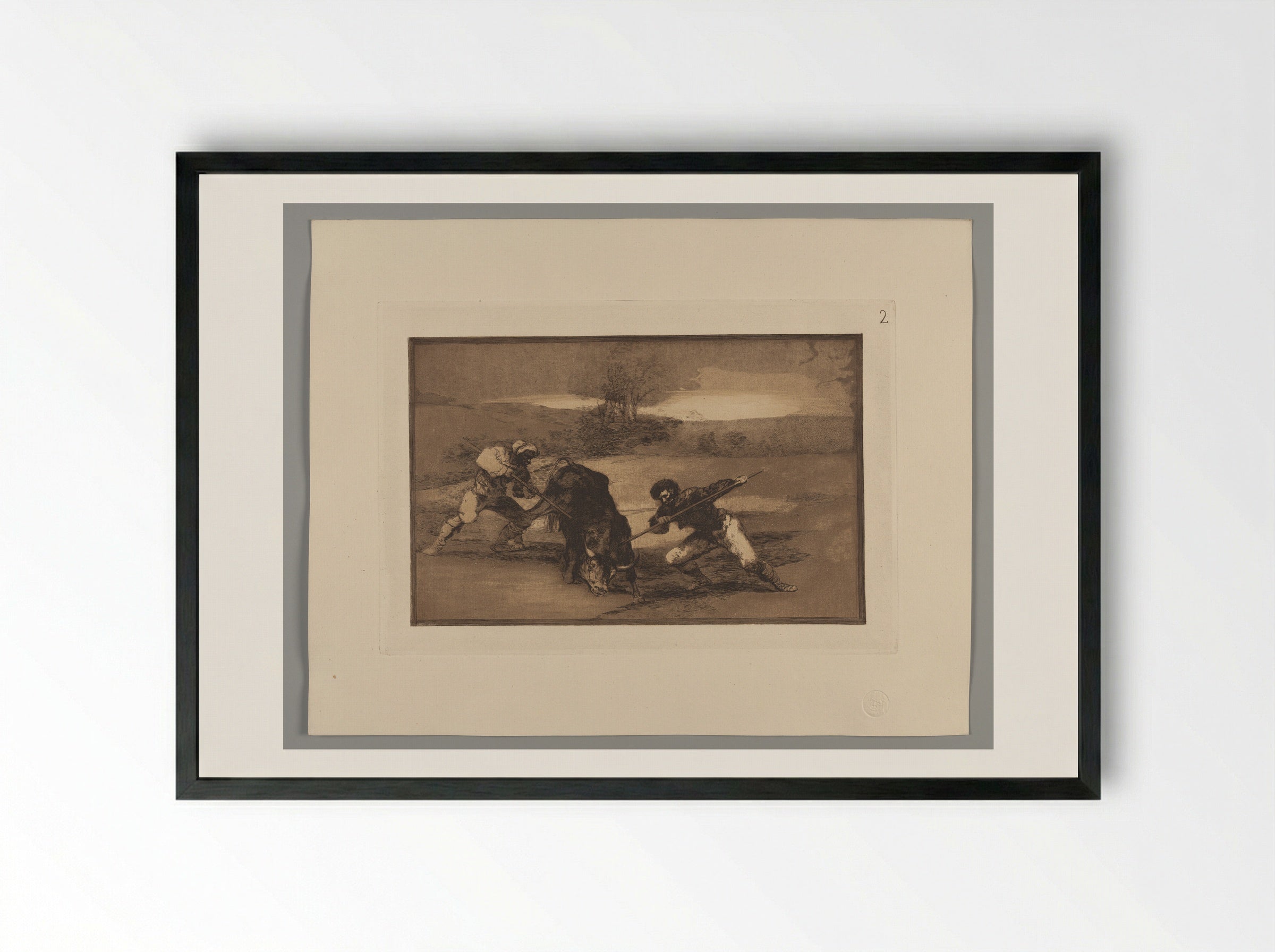 Another Way of Hunting on Foot - Francisco José de Goya y Lucientes - Framed Print Black