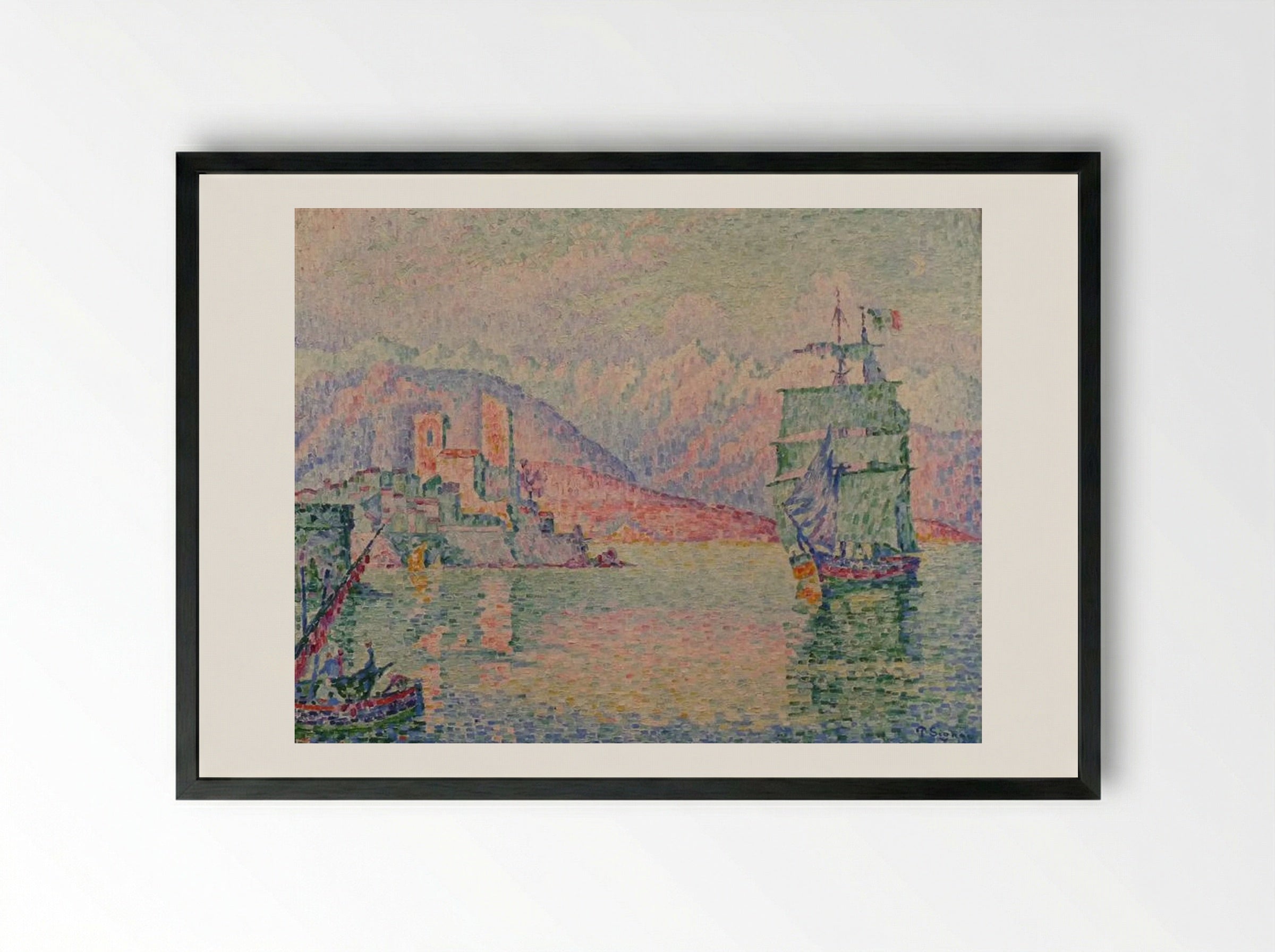 Antibes, Evening - Paul Signac - Framed Print Black