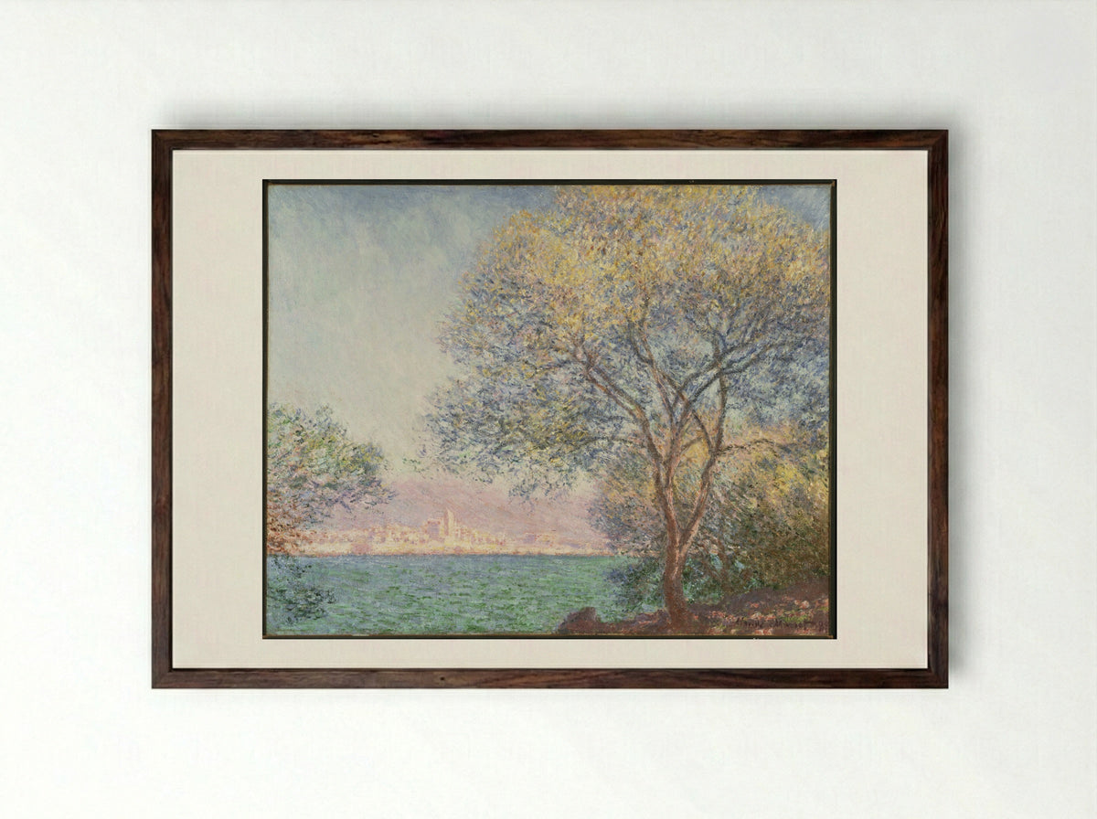 Antibes in the Morning - Claude Monet - Framed Print Dark Wood