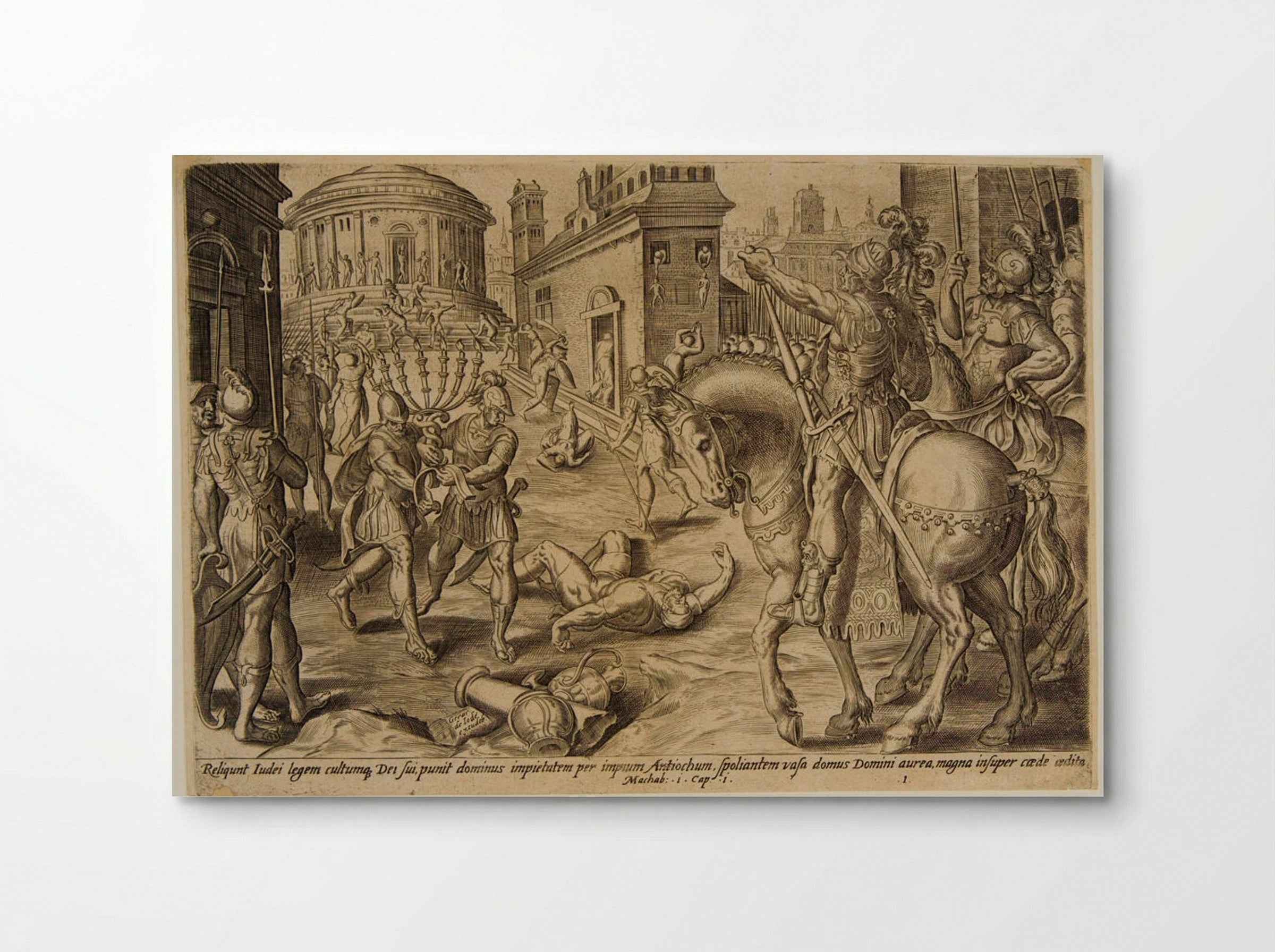 Antiochus Despoils the Temple at Jerusalem - Johannes Wierix - Poster