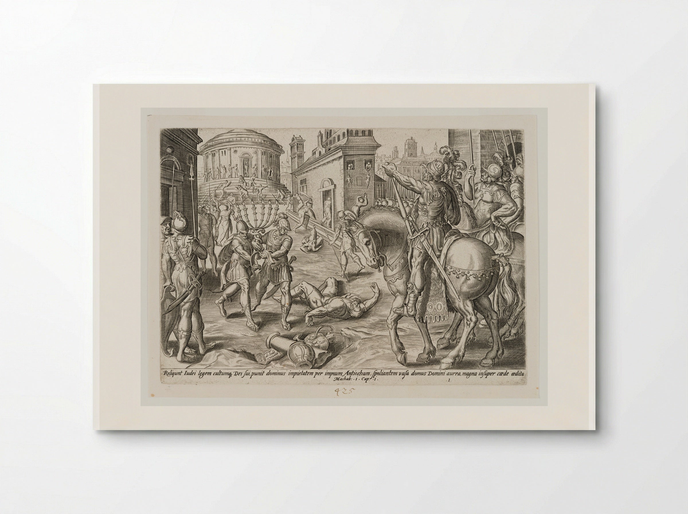 Antiochus Sacking the Temple - Johannes Wierix - Poster