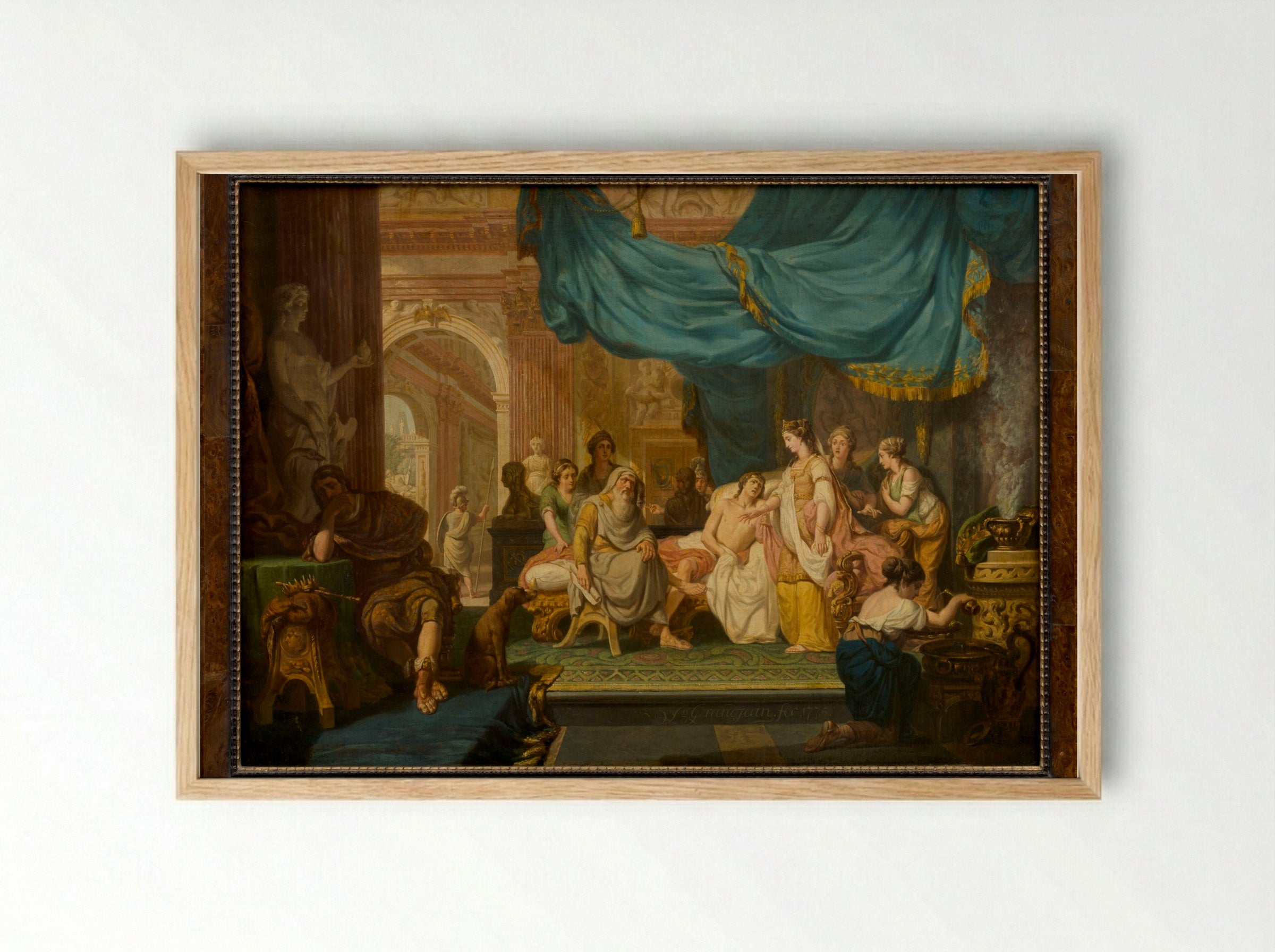 Antiochus and Stratonice - Jean Grandjean - Framed Print Wood