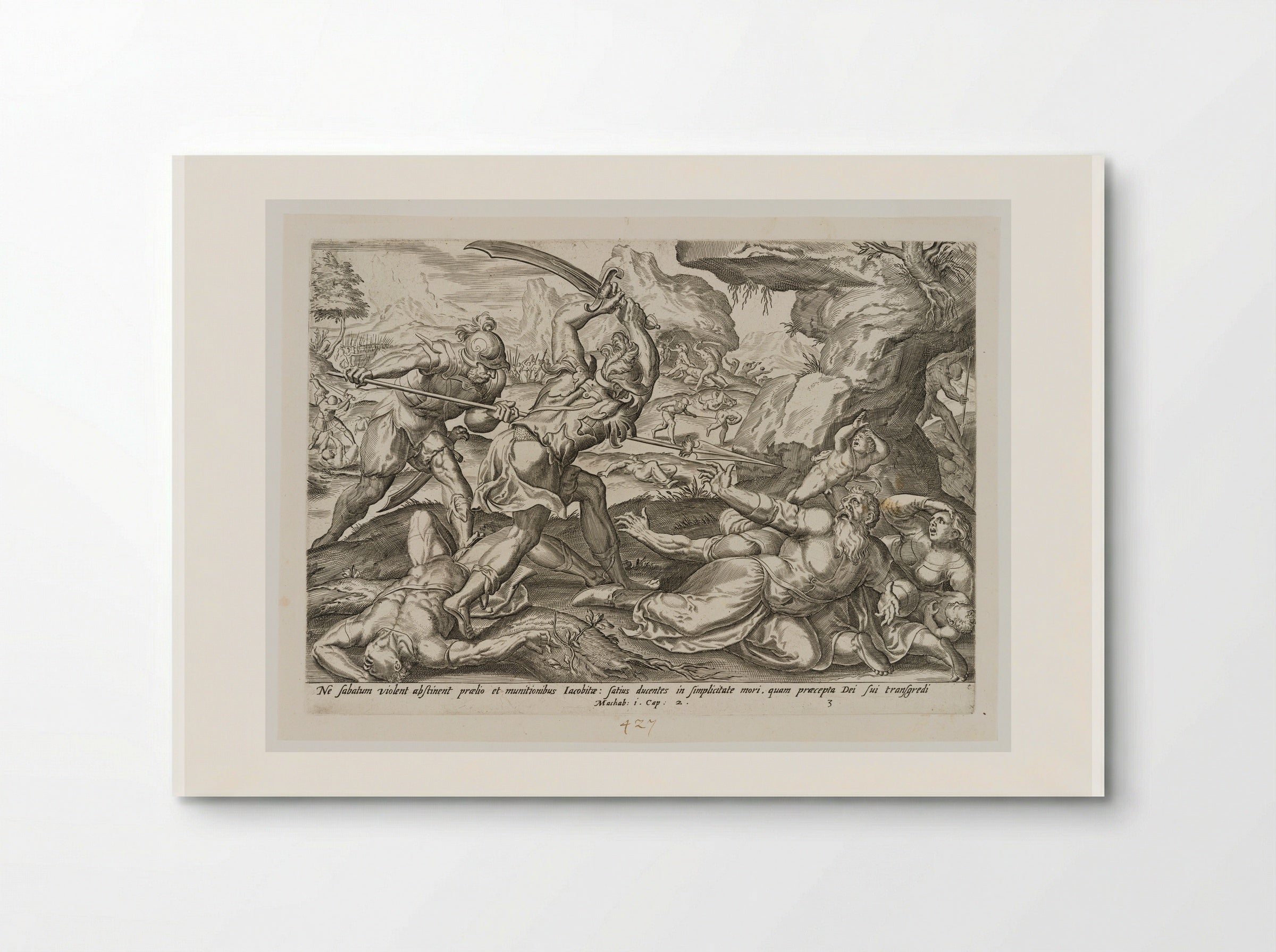 Antiochus's Army Killing the Jews During the Sabbath - Johannes Wierix - Poster