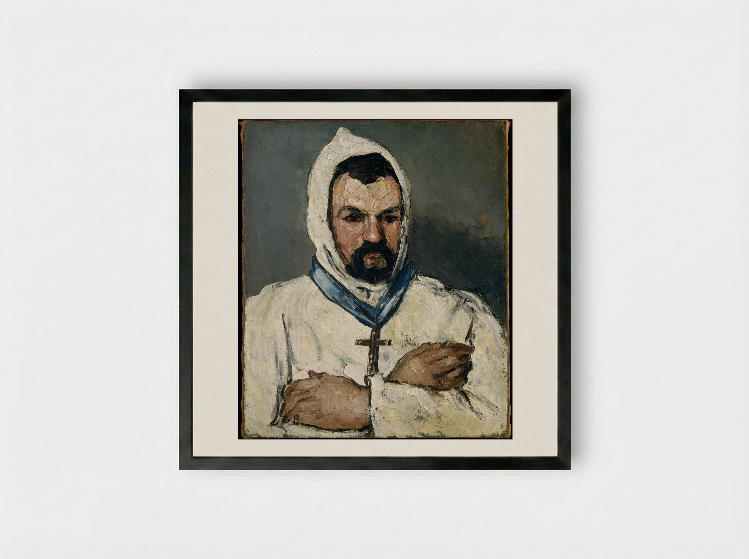 Antoine Dominique Sauveur Aubert as a Monk - Paul Cézanne - Framed Print Black