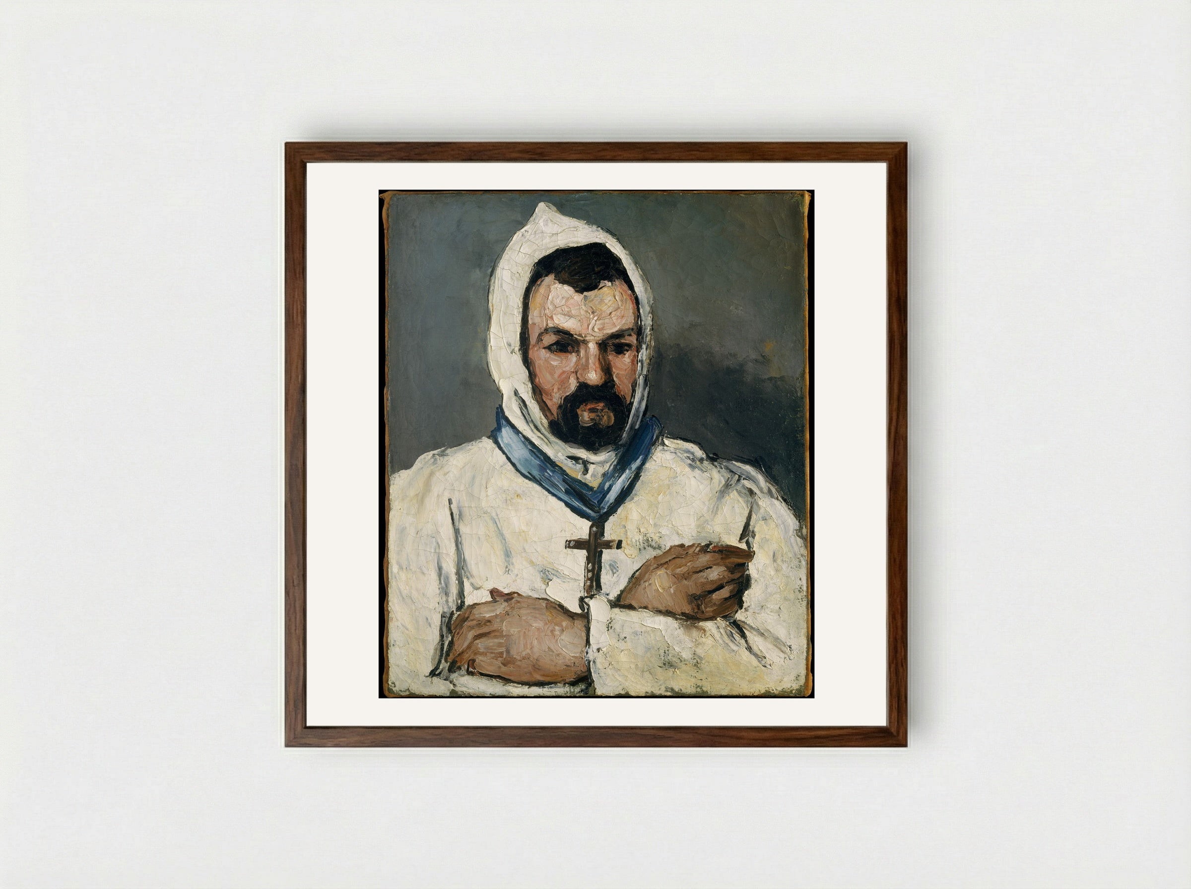 Antoine Dominique Sauveur Aubert as a Monk - Paul Cézanne - Framed Print Dark Wood