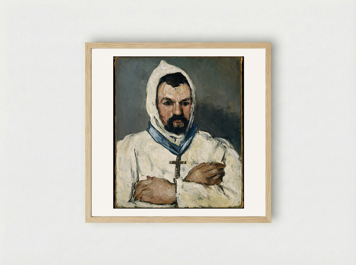 Antoine Dominique Sauveur Aubert as a Monk - Paul Cézanne - Framed Print Wood
