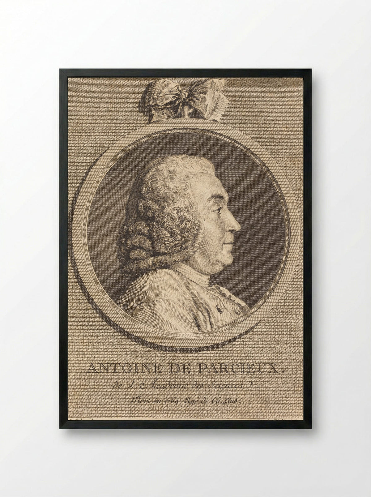 Antoine de Parcieux - Augustin de Saint-Aubin - Framed Print Black
