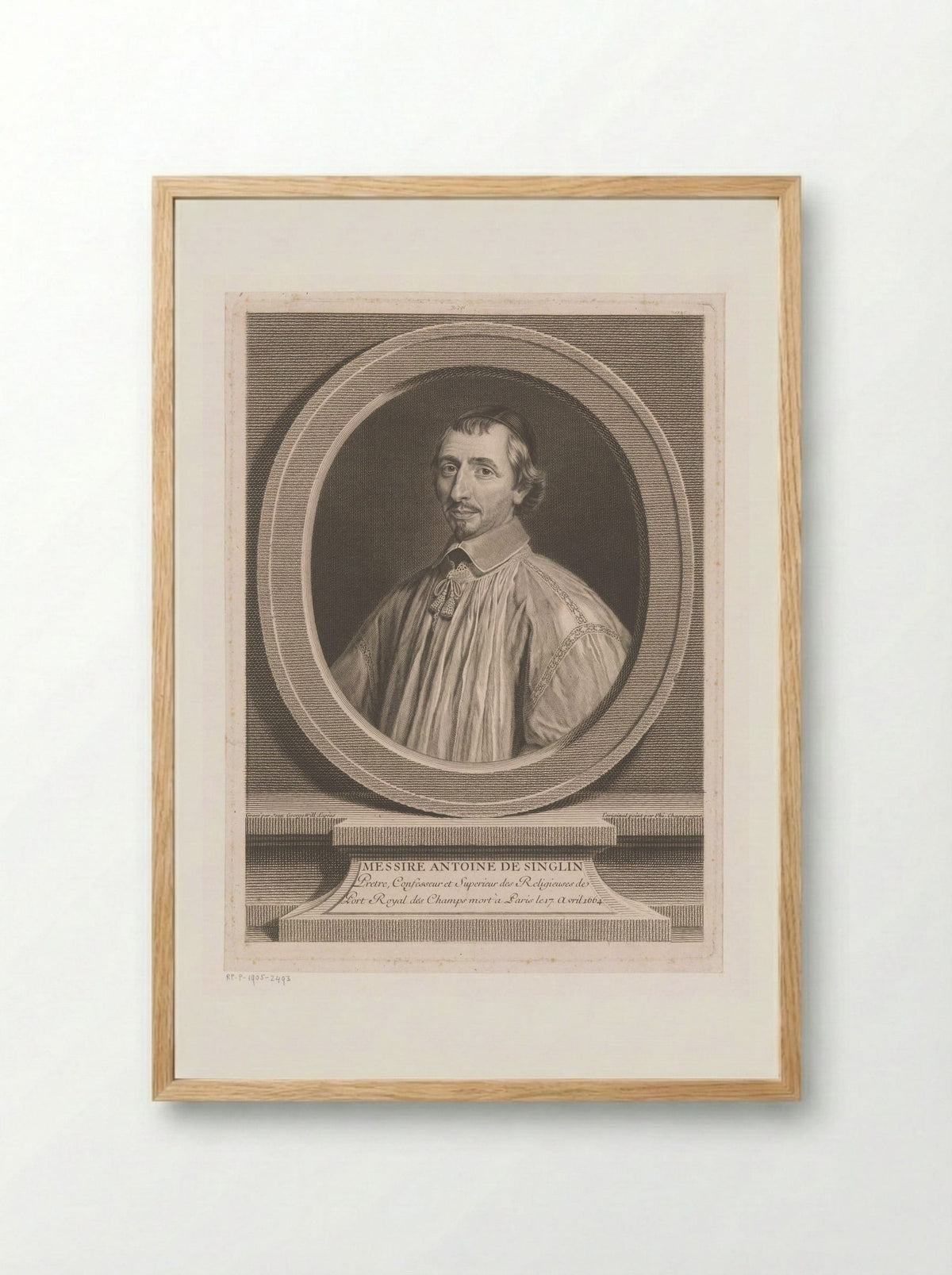 Antoine de Singlin - Johann Georg Wille - Framed Print Wood