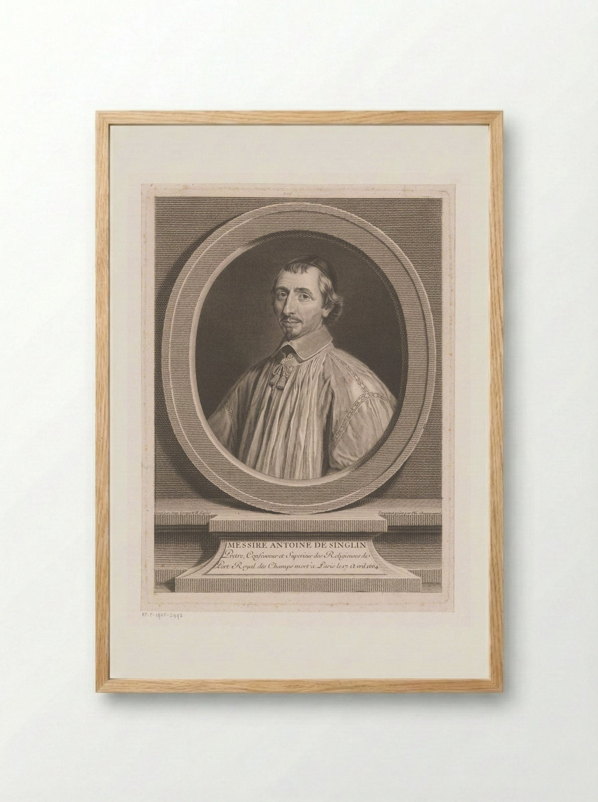 Antoine de Singlin - Johann Georg Wille - Framed Print Wood