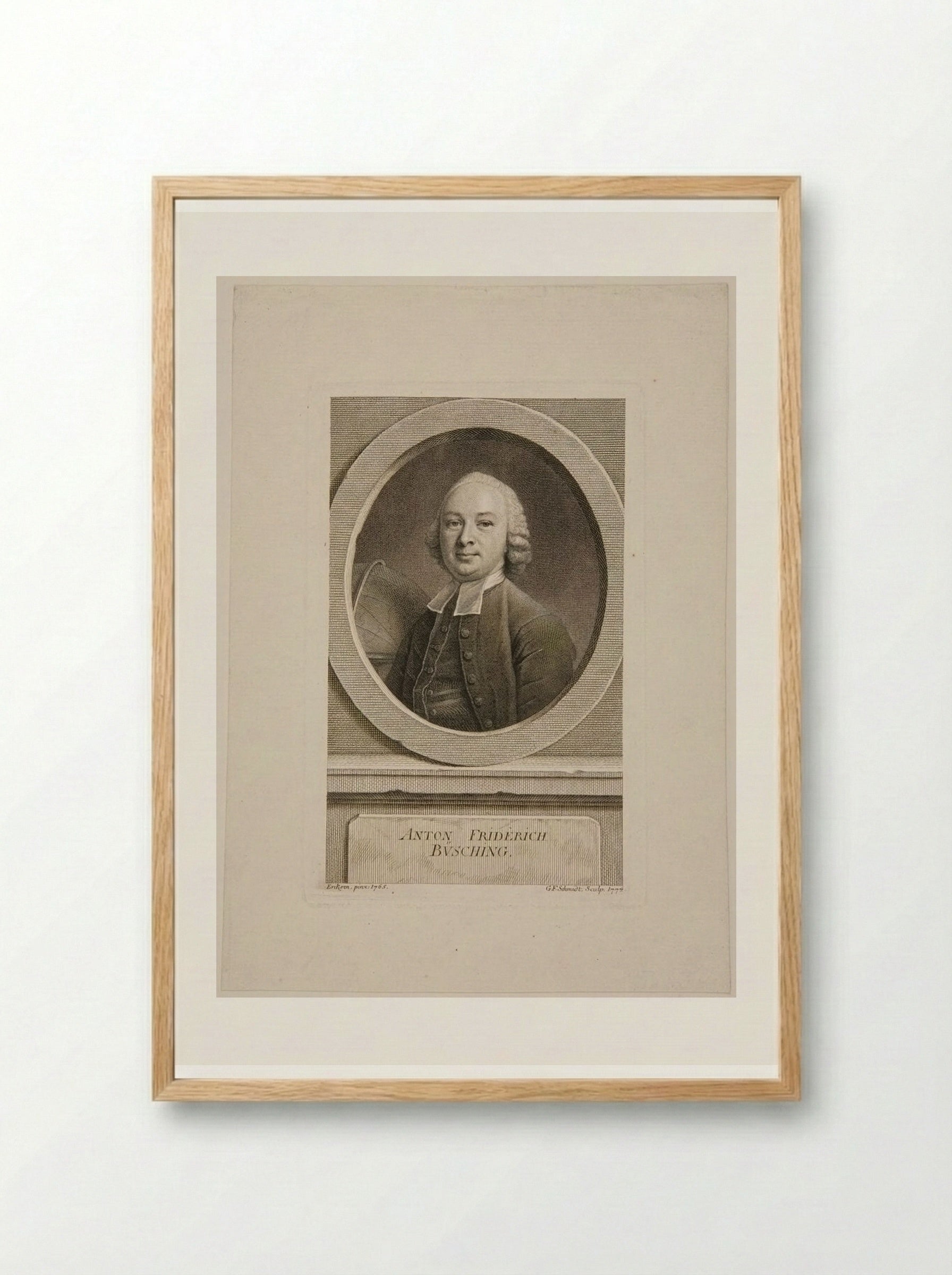 Anton Friedrich Büsching - Georg Friedrich Schmidt - Framed Print Wood