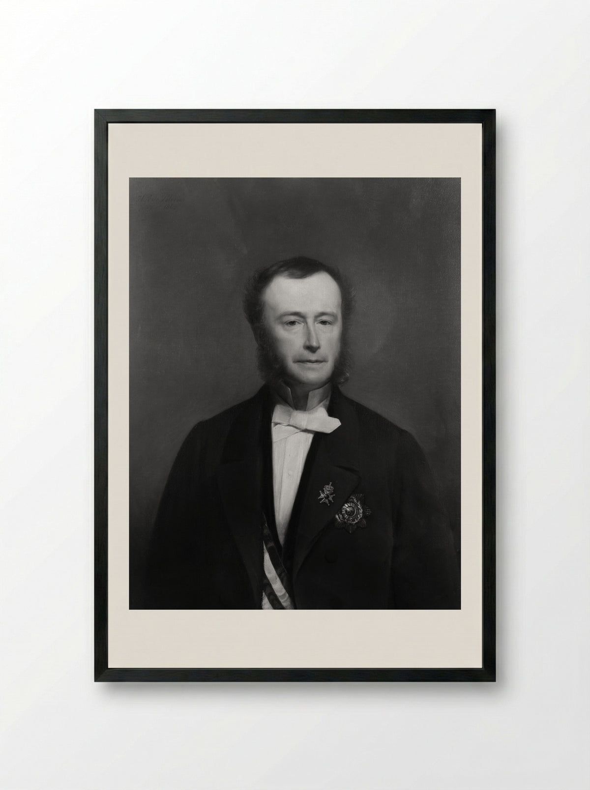 Antonie Frederick Jan Floris Jacob baron van Omphal - Herman Antonie de Bloeme - Framed Print Black