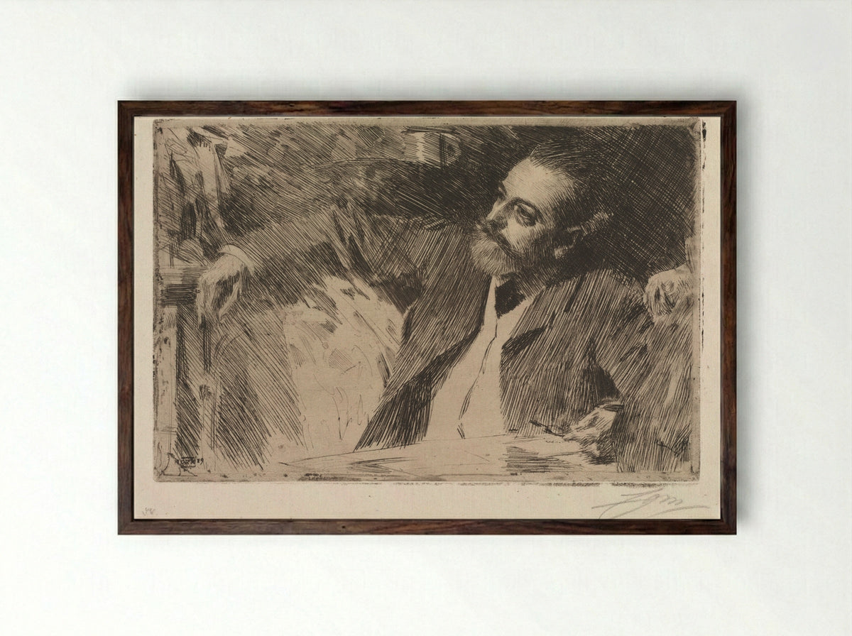 Antonin Proust - Anders Zorn - Framed Print Dark Wood