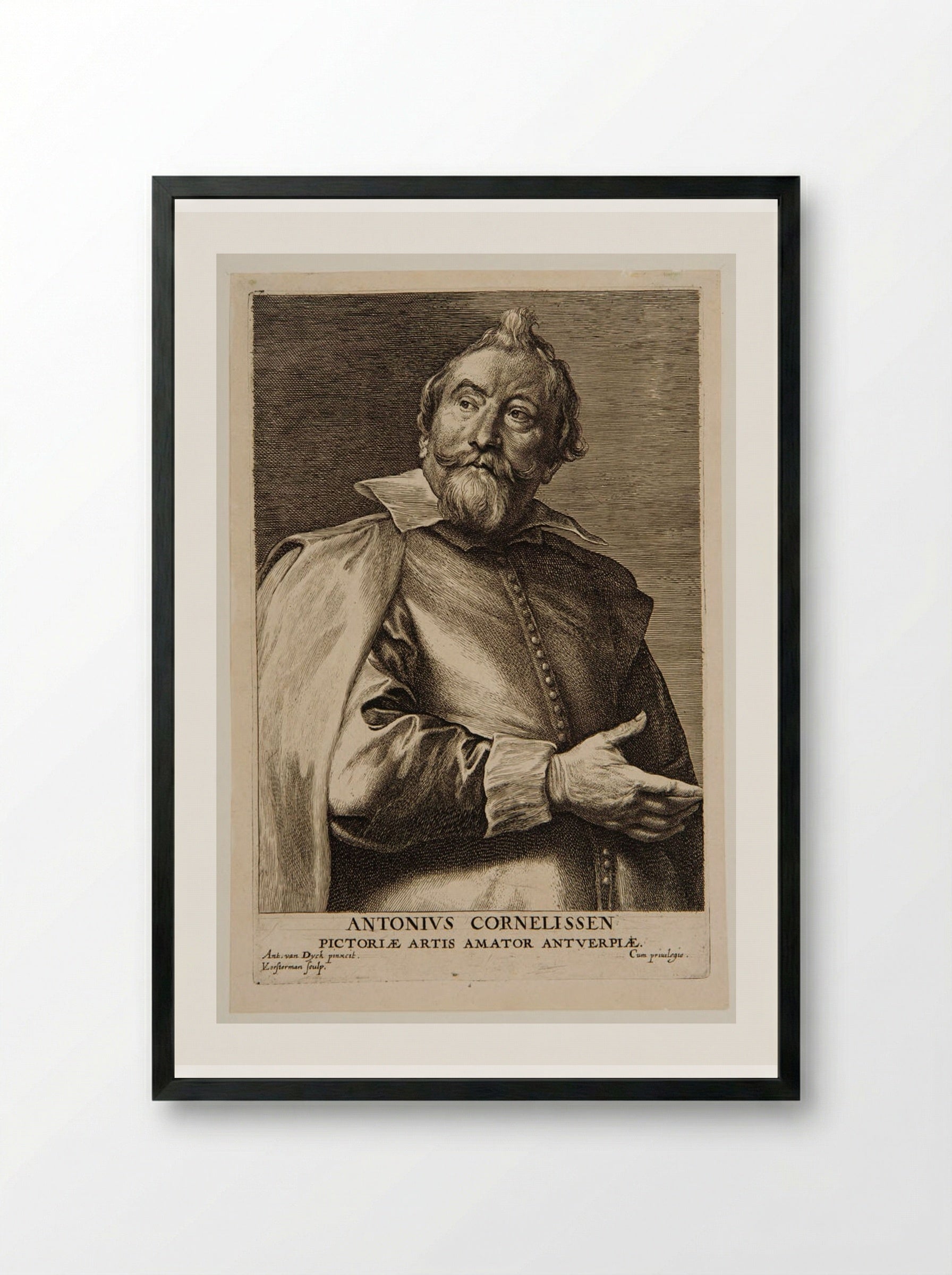 Antonius Cornelissen - Lucas Vorsterman I - Framed Print Black