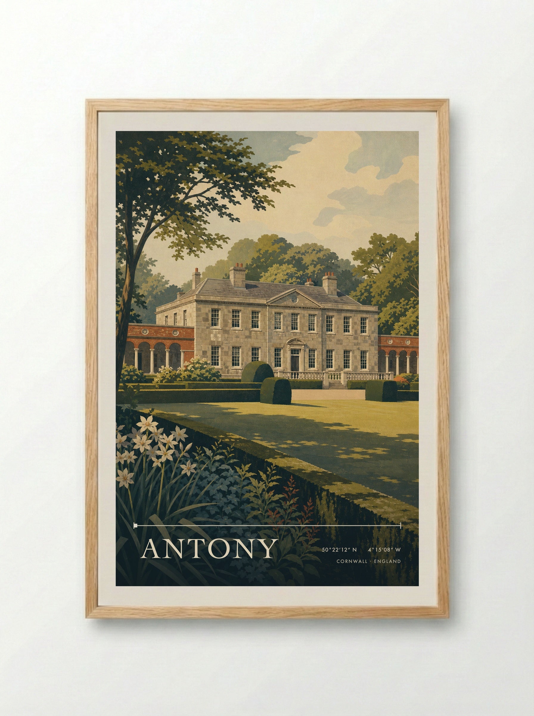 Antony Cornwall England Travel Poster - Framed Print Wood