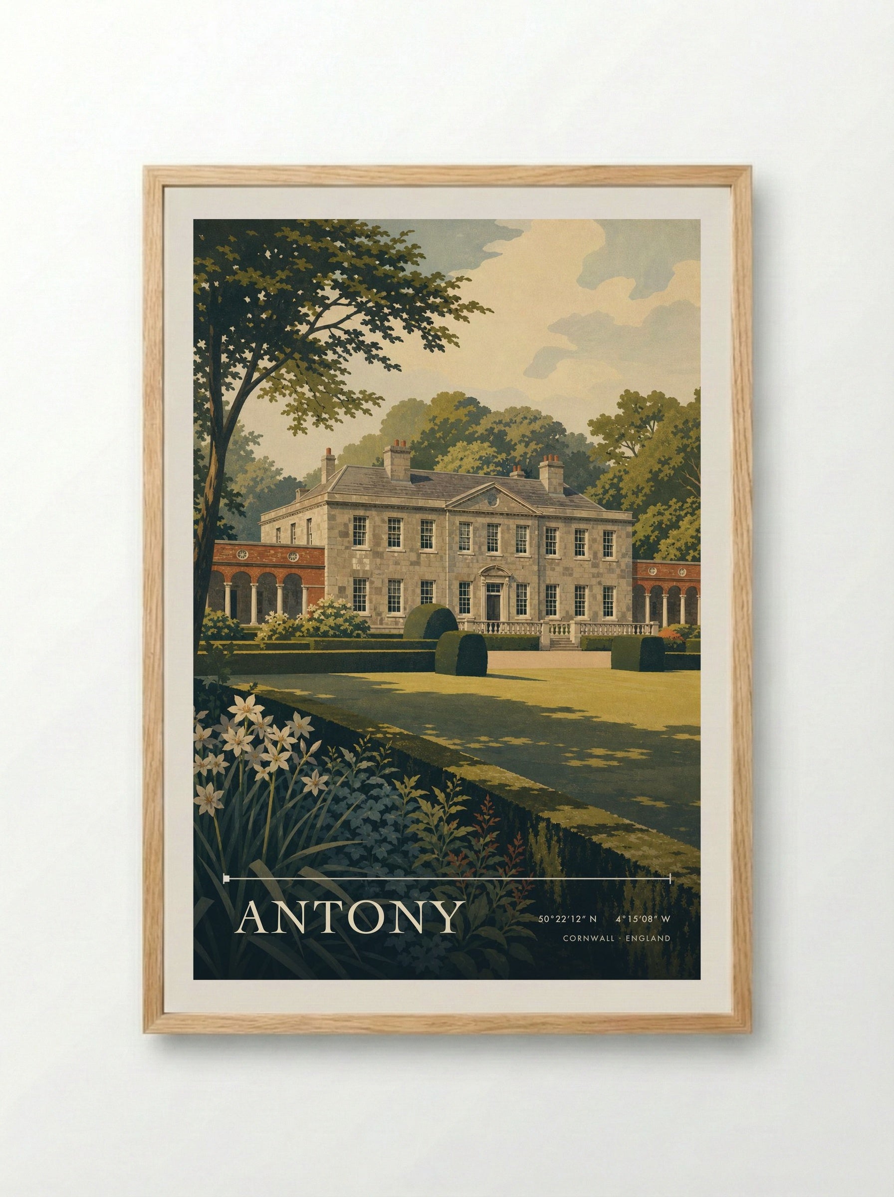 Antony Cornwall England Travel Poster - Framed Print Wood