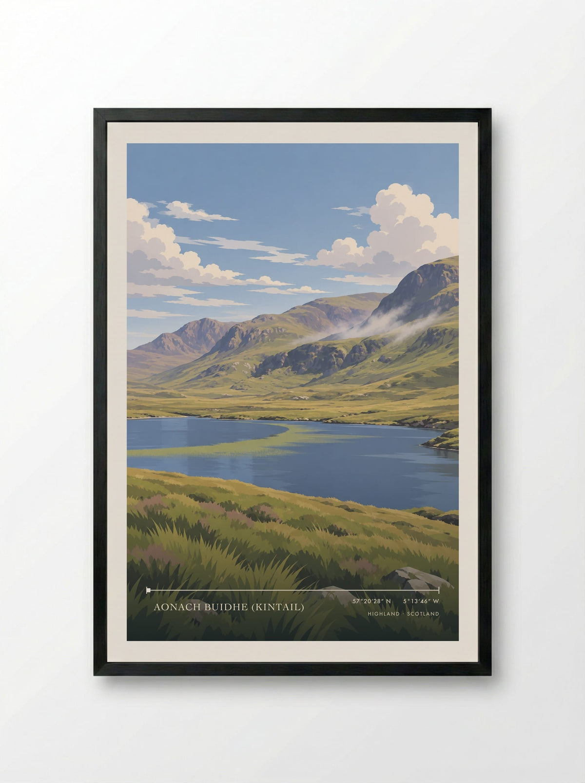 Aonach Buidhe (Kintail), Highland | Travel Poster - Framed Print Black