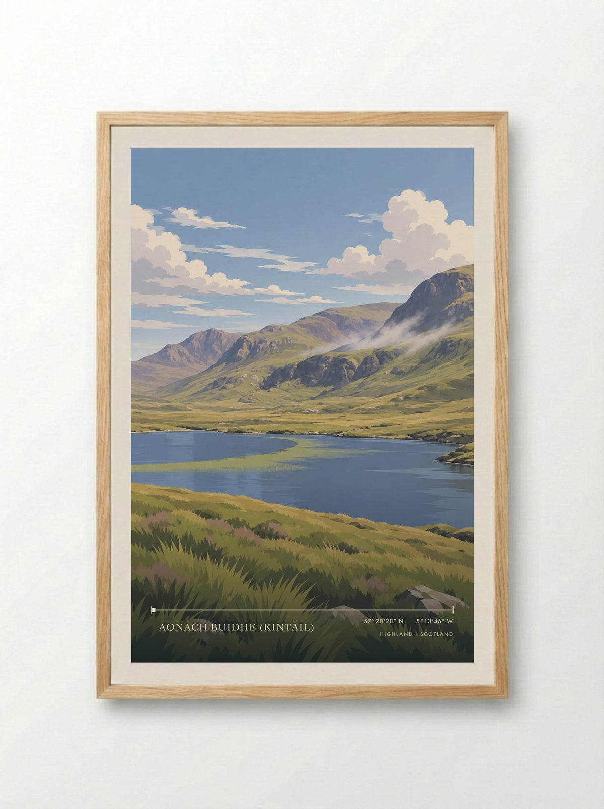 Aonach Buidhe (Kintail), Highland | Travel Poster - Framed Print Wood