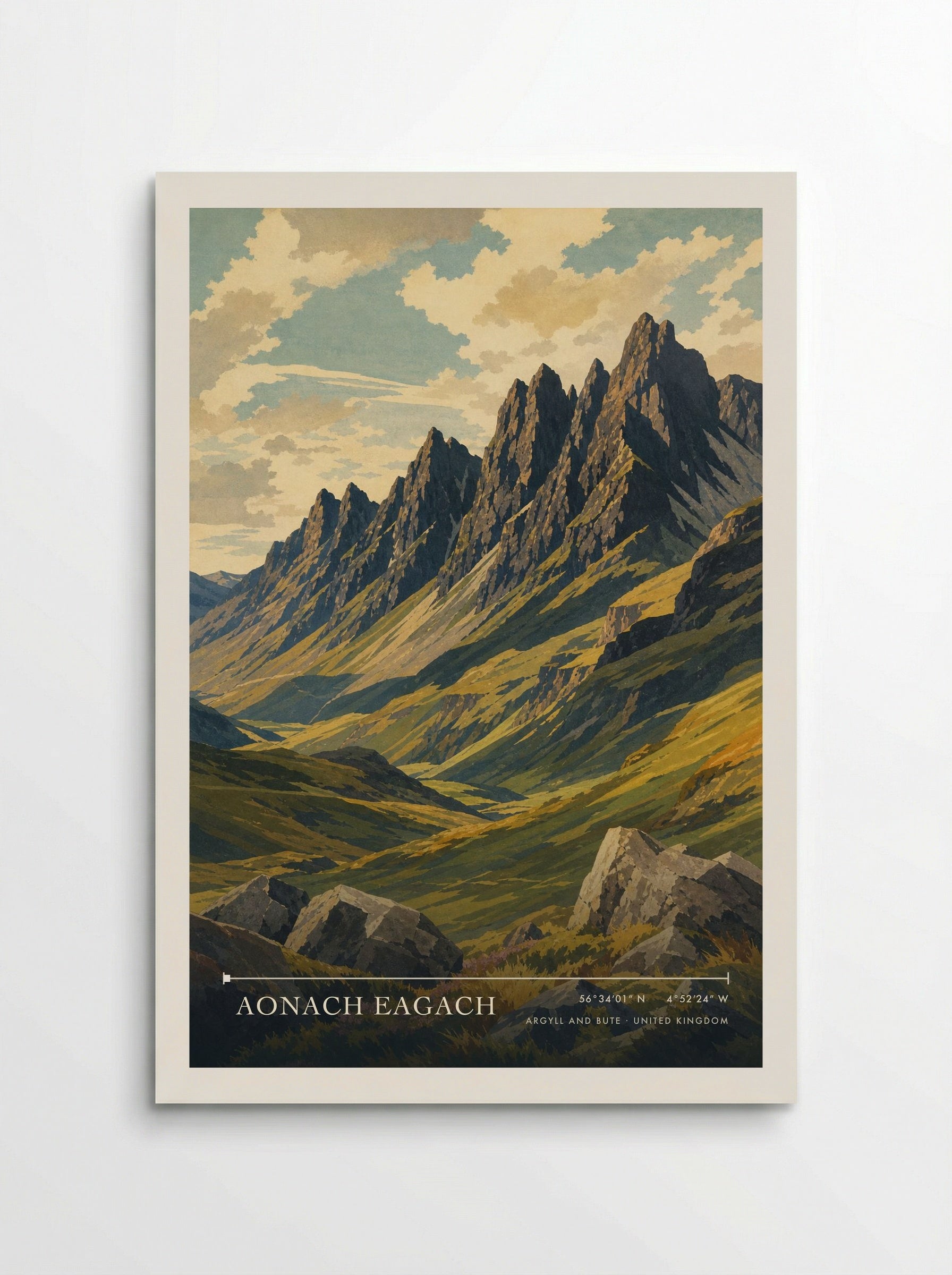 Aonach Eagach Argyll and Bute United Kingdom Travel Poster - Poster