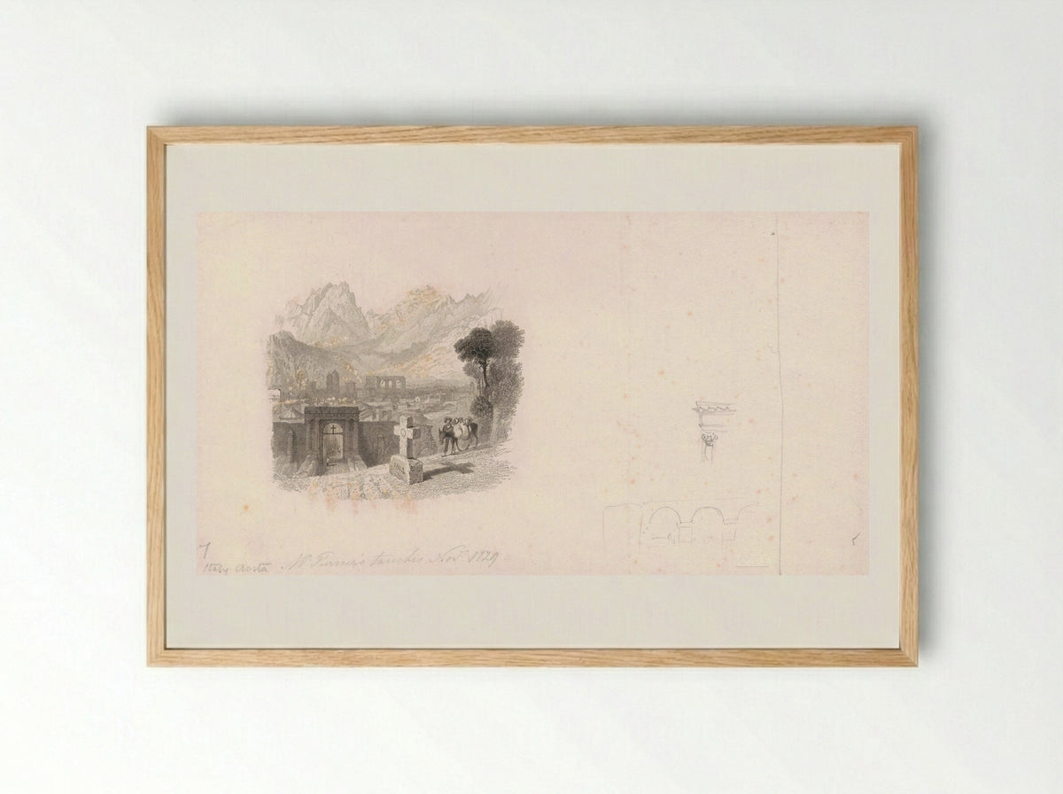 Aosta - Henry Le Keux - Framed Print Wood