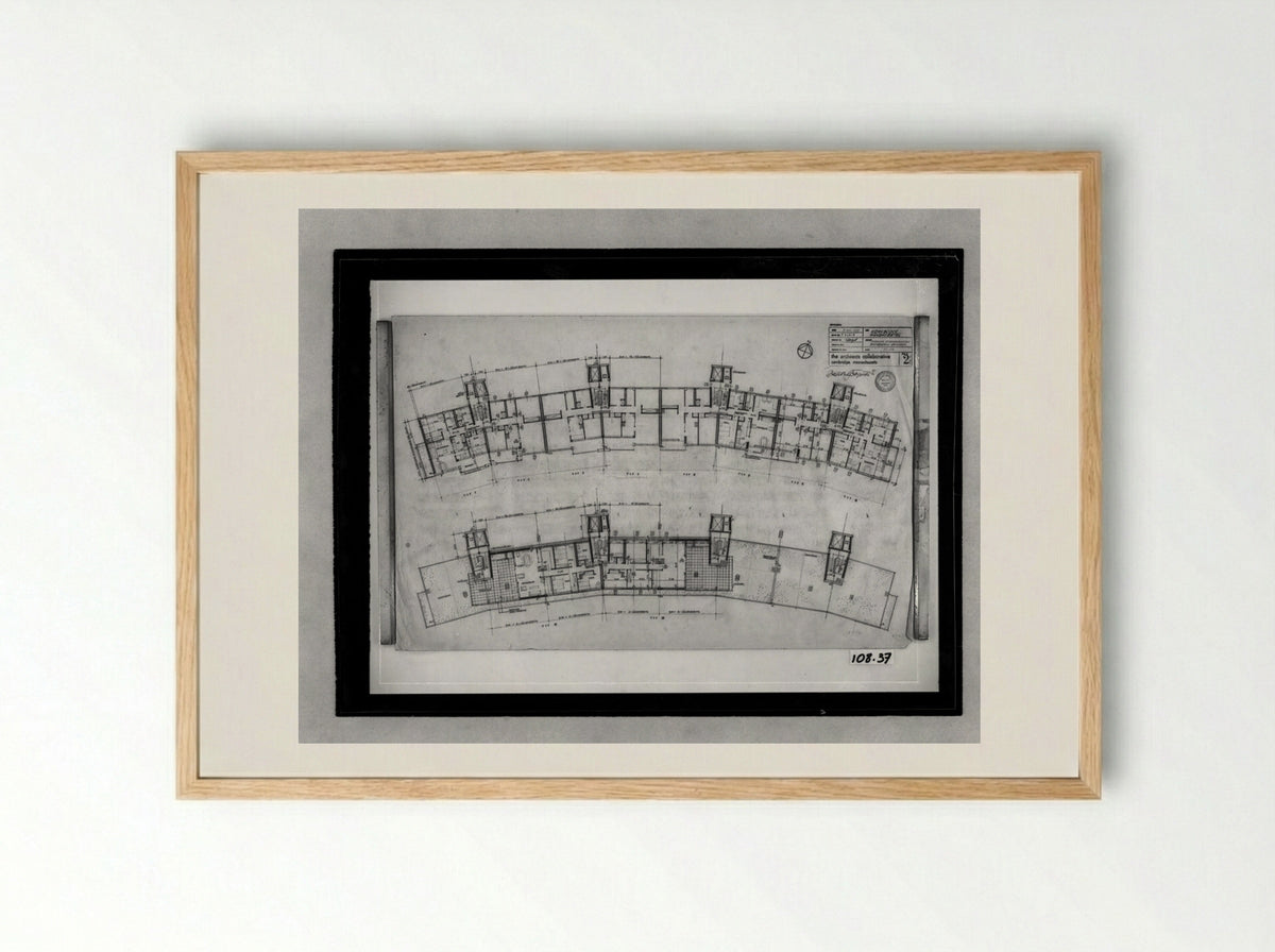 Apartment House for Interbau Exhibition - Walter Gropius - Framed Print Wood