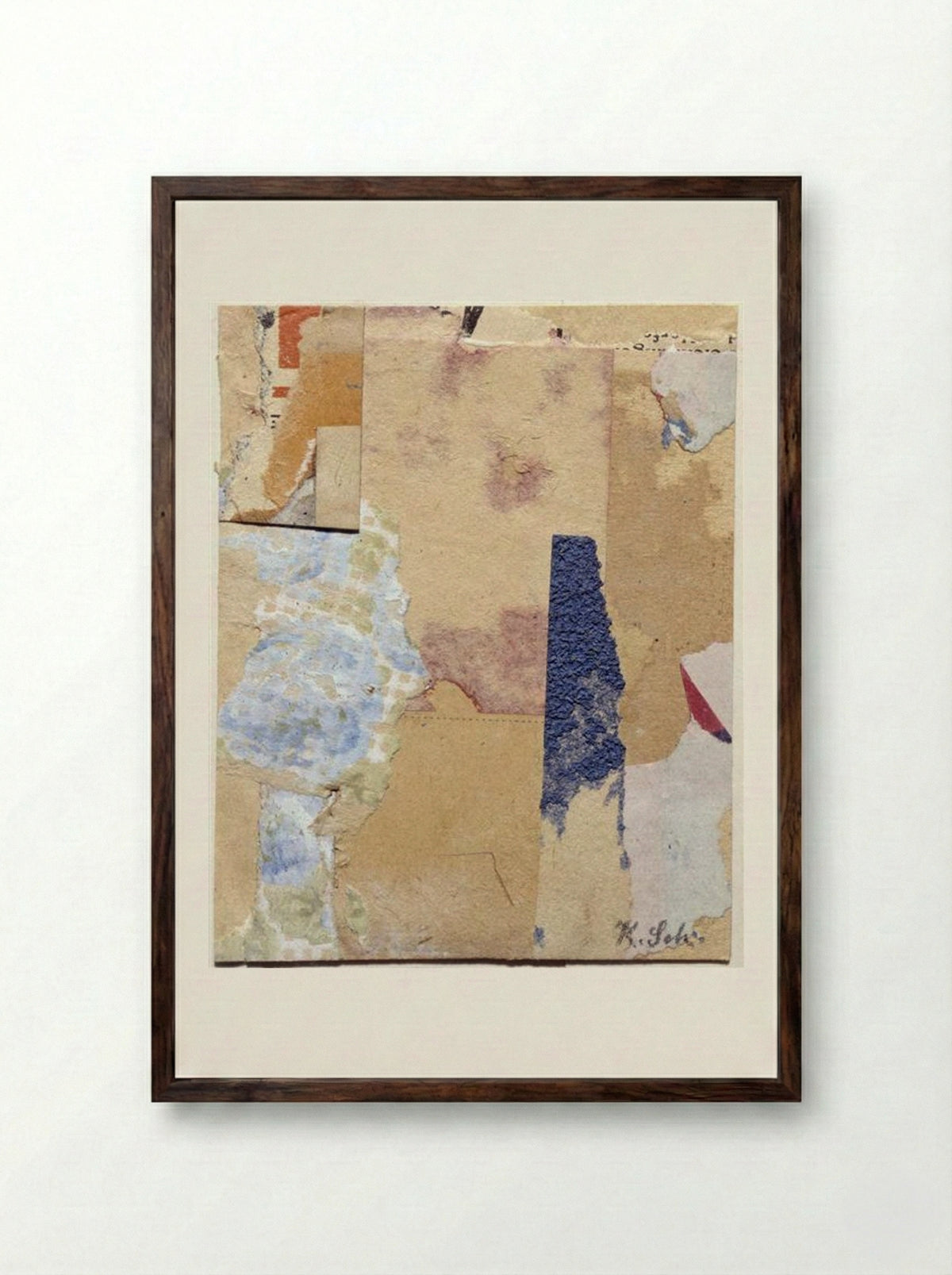 Aphorism - Kurt Schwitters - Framed Print Dark Wood