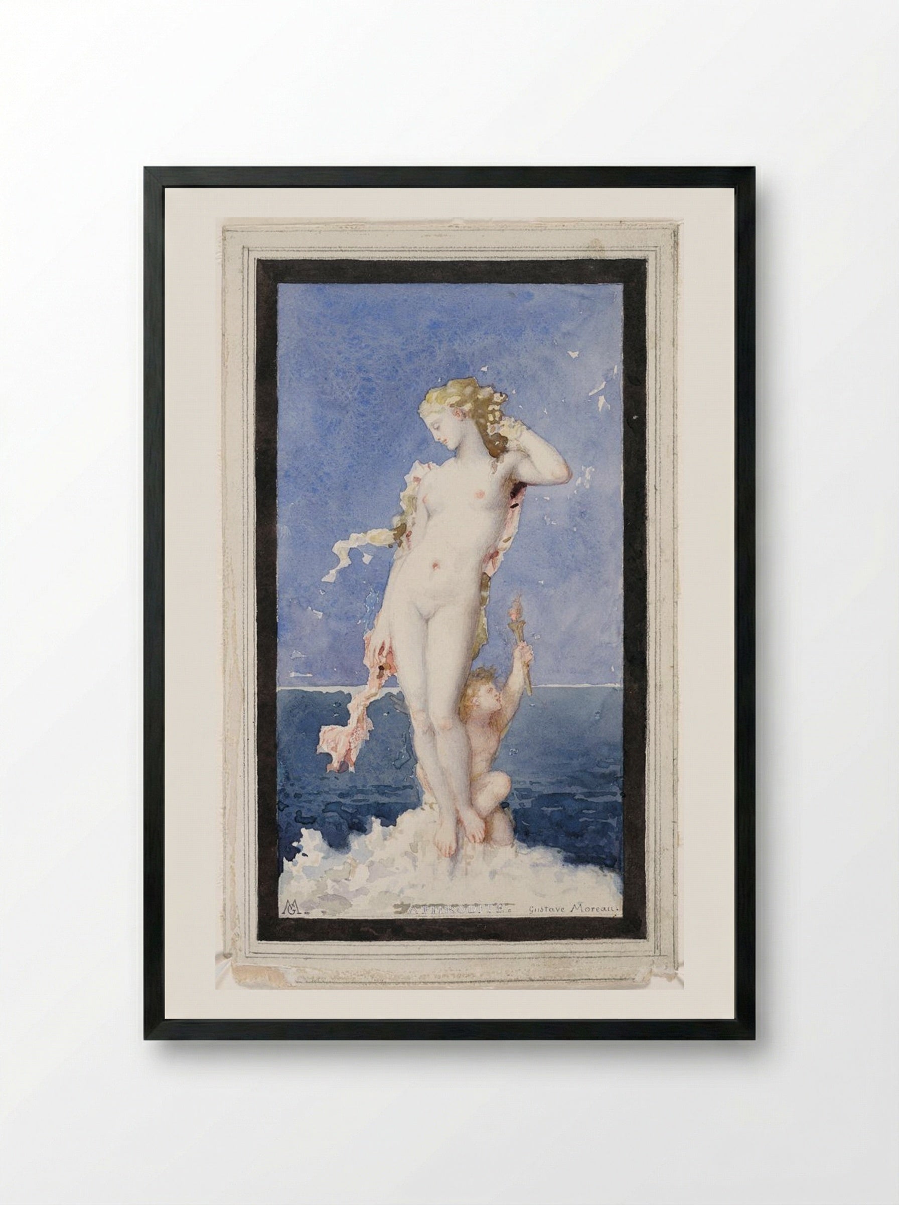 Aphrodite - Gustave Moreau - Framed Print Black