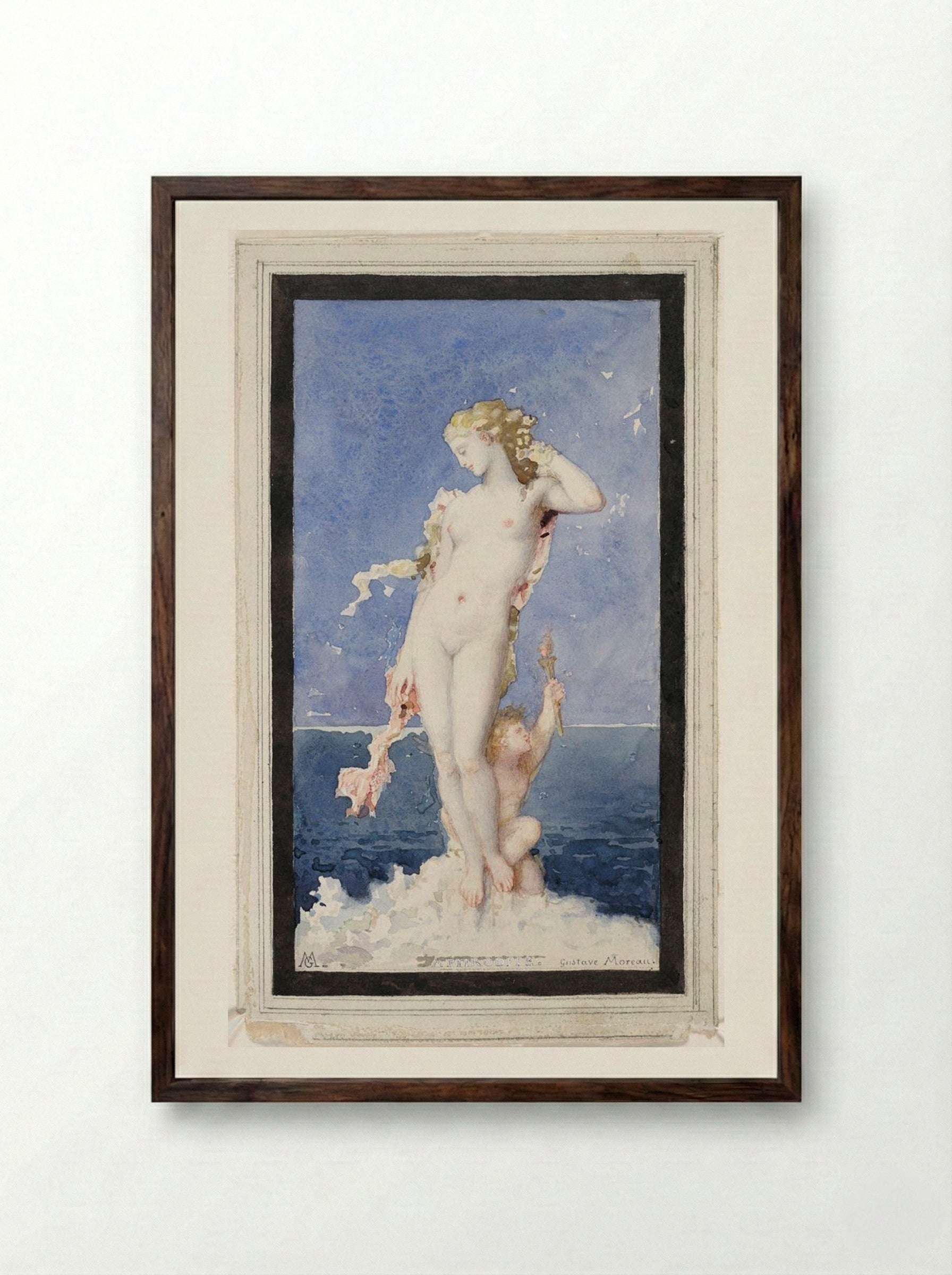 Aphrodite - Gustave Moreau - Framed Print Dark Wood