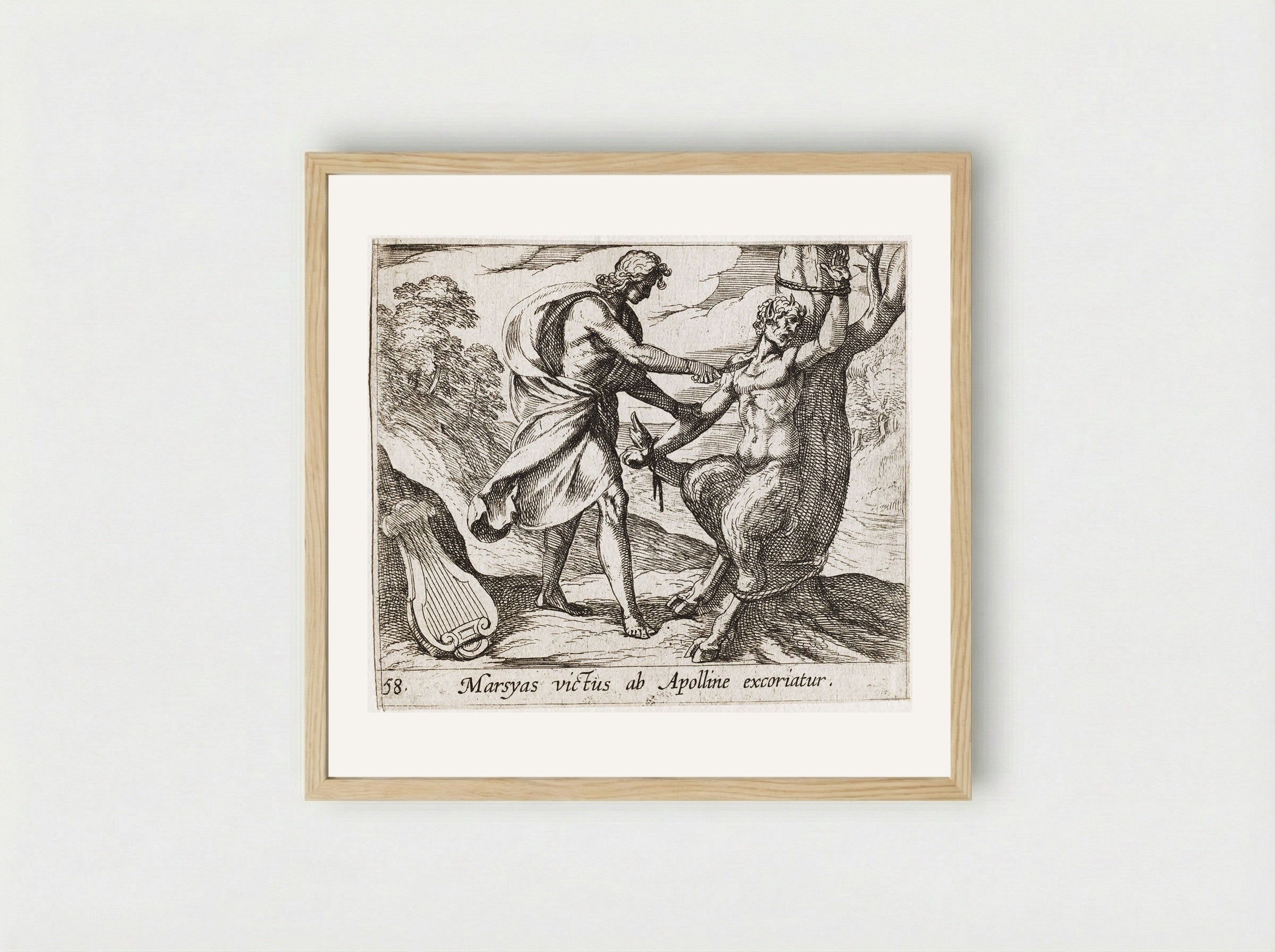 Apollo Killing Marsyas - Antonio Tempesta - Framed Print Wood