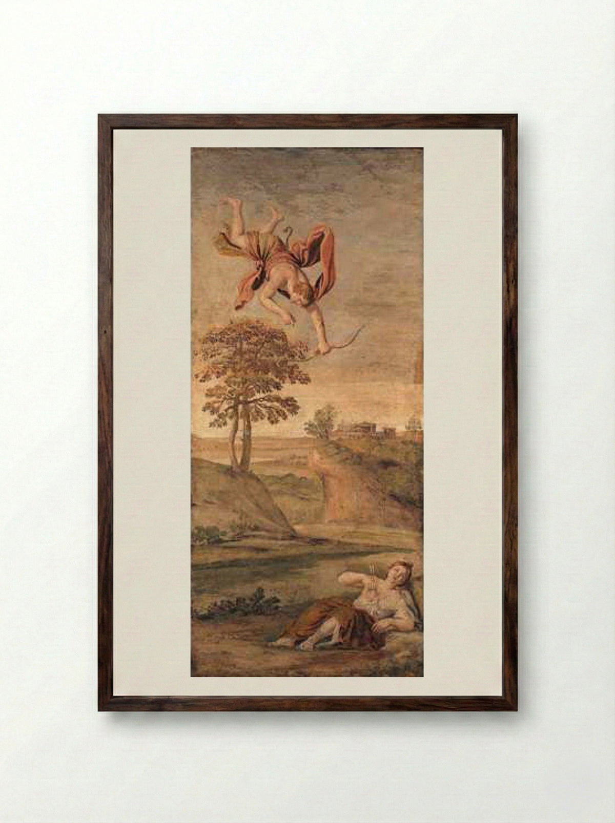Apollo Slaying Coronis - Domenichino - Framed Print Dark Wood