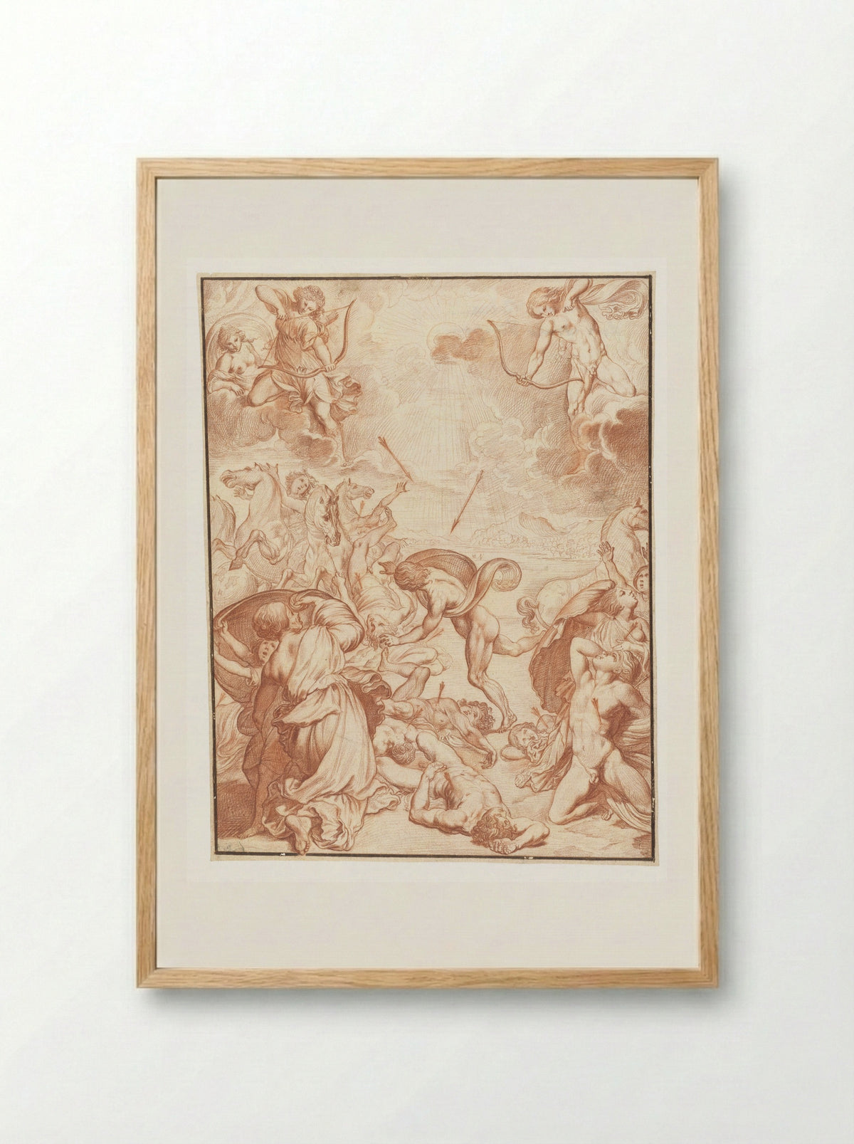 Apollo and Diana Slaying the Children of Niobe - Ludovicus Finsonius - Framed Print Wood