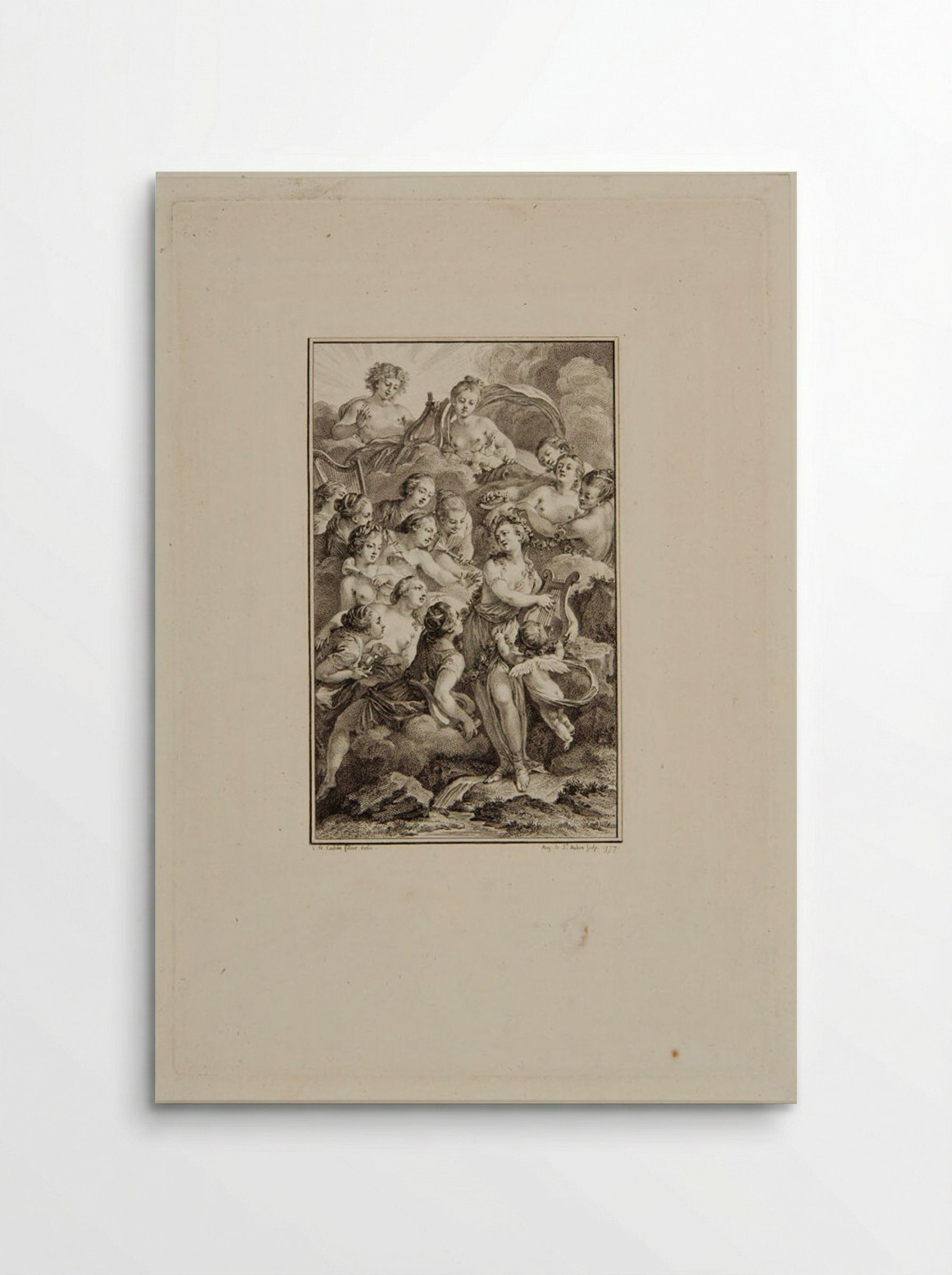 Apollo and Venus with the Muses and Graces - Augustin de Saint-Aubin - Poster