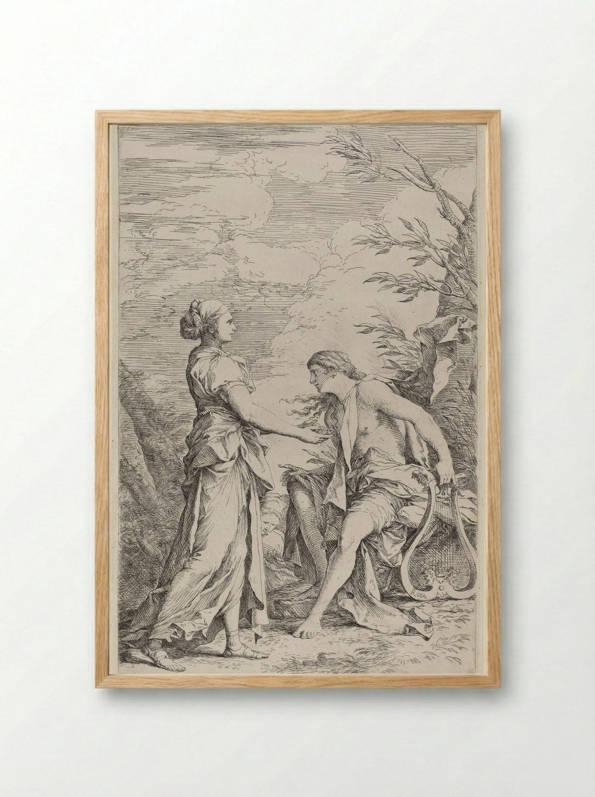 Apollo and the Cumaean Sibyl - Salvator Rosa - Framed Print Wood