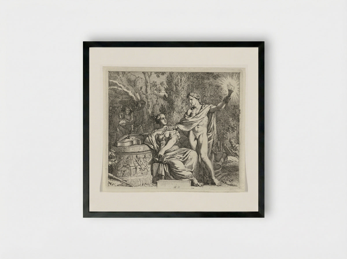 Apollo and the Invention of Music - Gerard de Lairesse - Framed Print Black