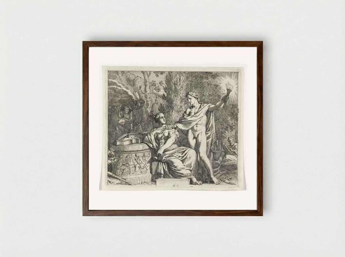 Apollo and the Invention of Music - Gerard de Lairesse - Framed Print Dark Wood