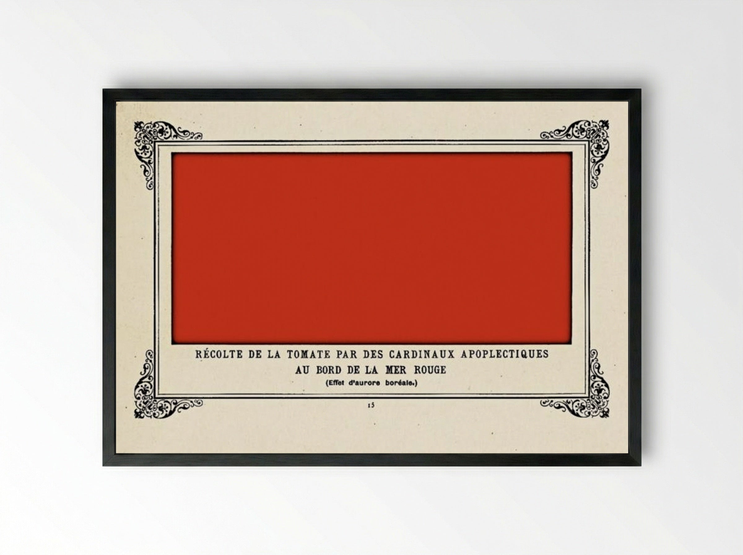 Apoplectic Cardinals Harvesting Tomatoes on the Shore of the Red Sea - Alphonse Allais - Framed Print Black