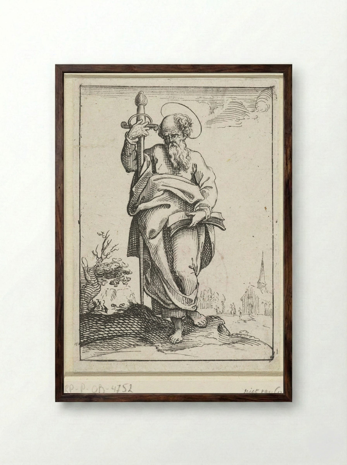 Apostle Paul - Nicolas de Son - Framed Print Dark Wood