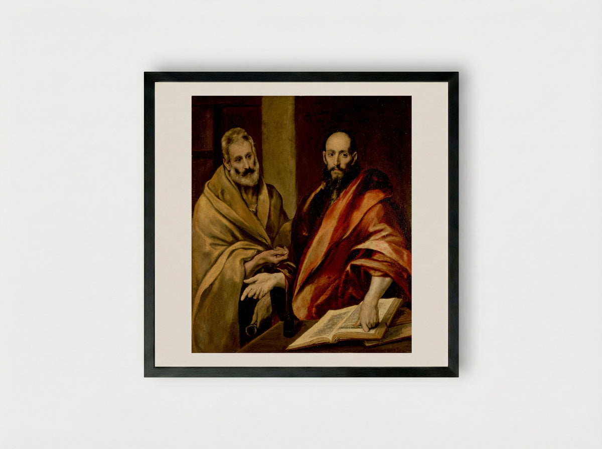 Apostles Peter and Paul - El Greco - Framed Print Black