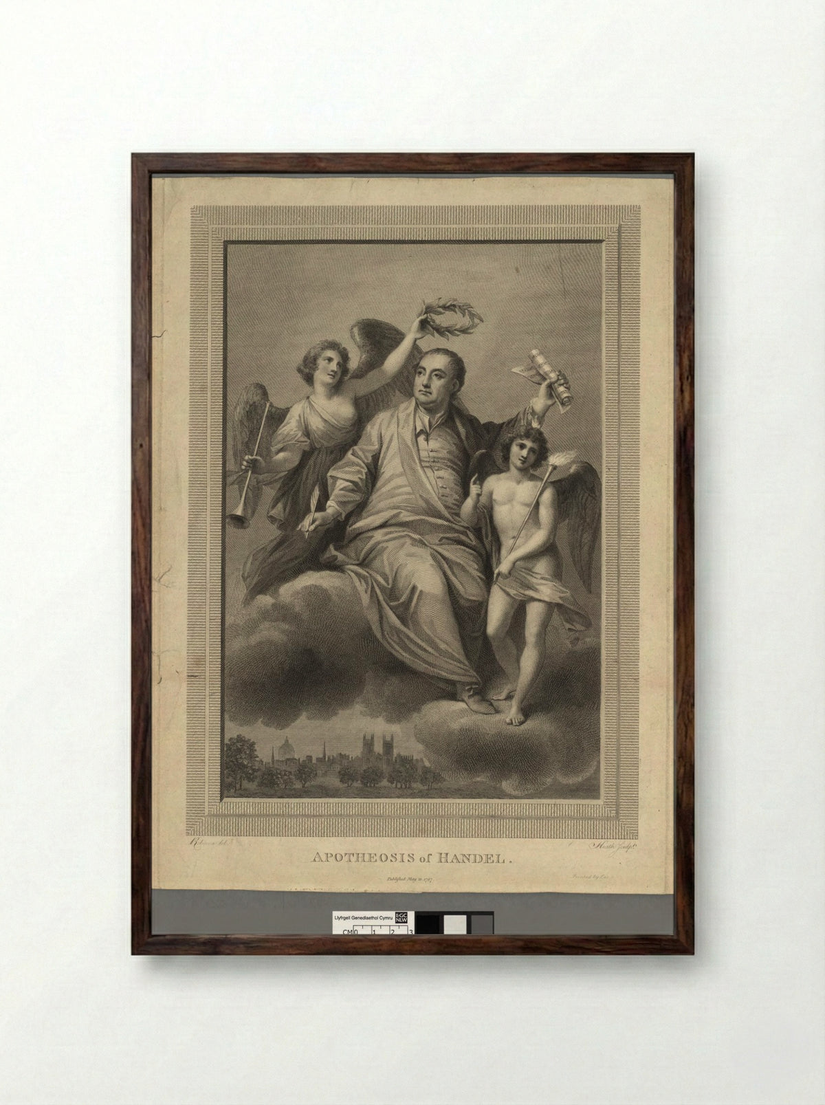 Apotheosis of Händel - James Heath - Framed Print Dark Wood
