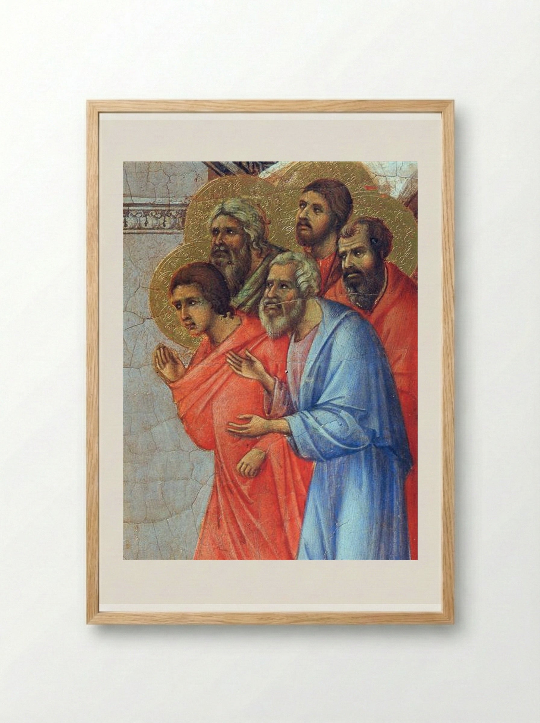 Appearance of Christ to the Apostles (Fragment) - Duccio di Buoninsegna - Framed Print Wood