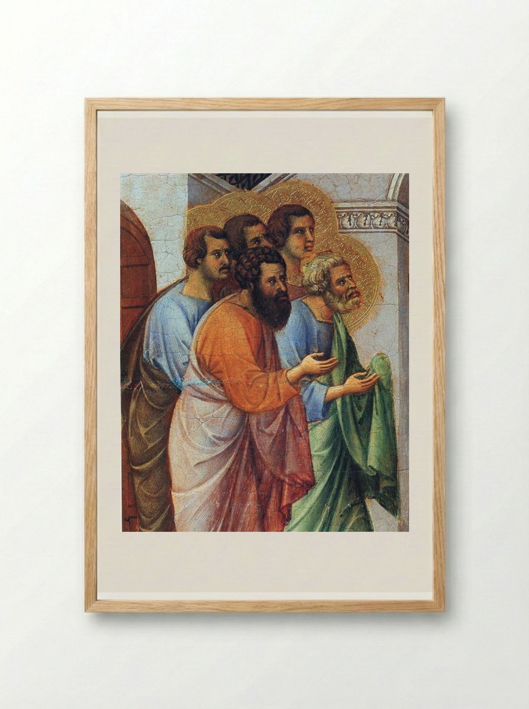 Appearance of Christ to the Apostles (Fragment) - Duccio di Buoninsegna - Framed Print Wood