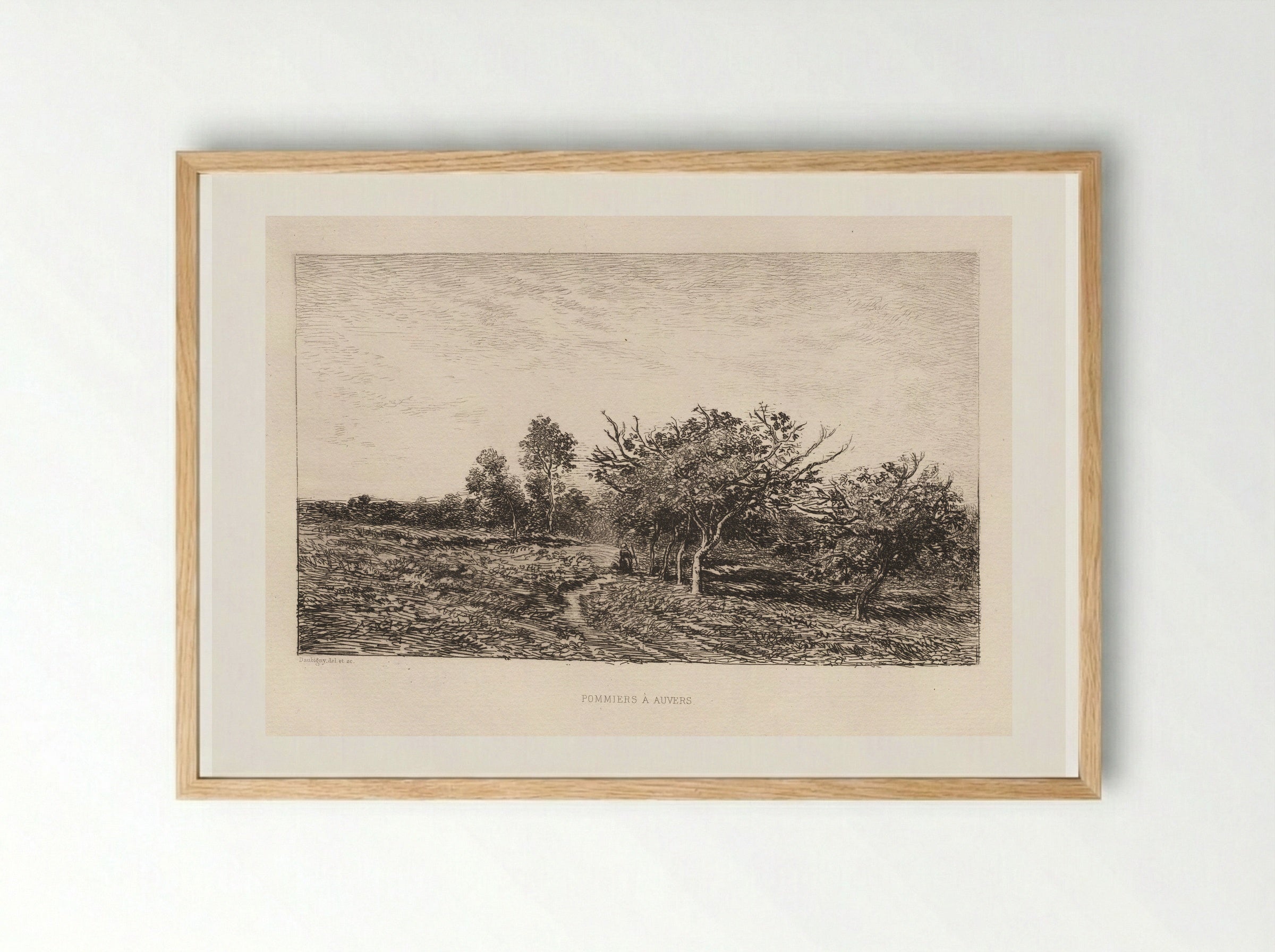 Apple Trees at Auvers - Charles-François Daubigny - Framed Print Wood
