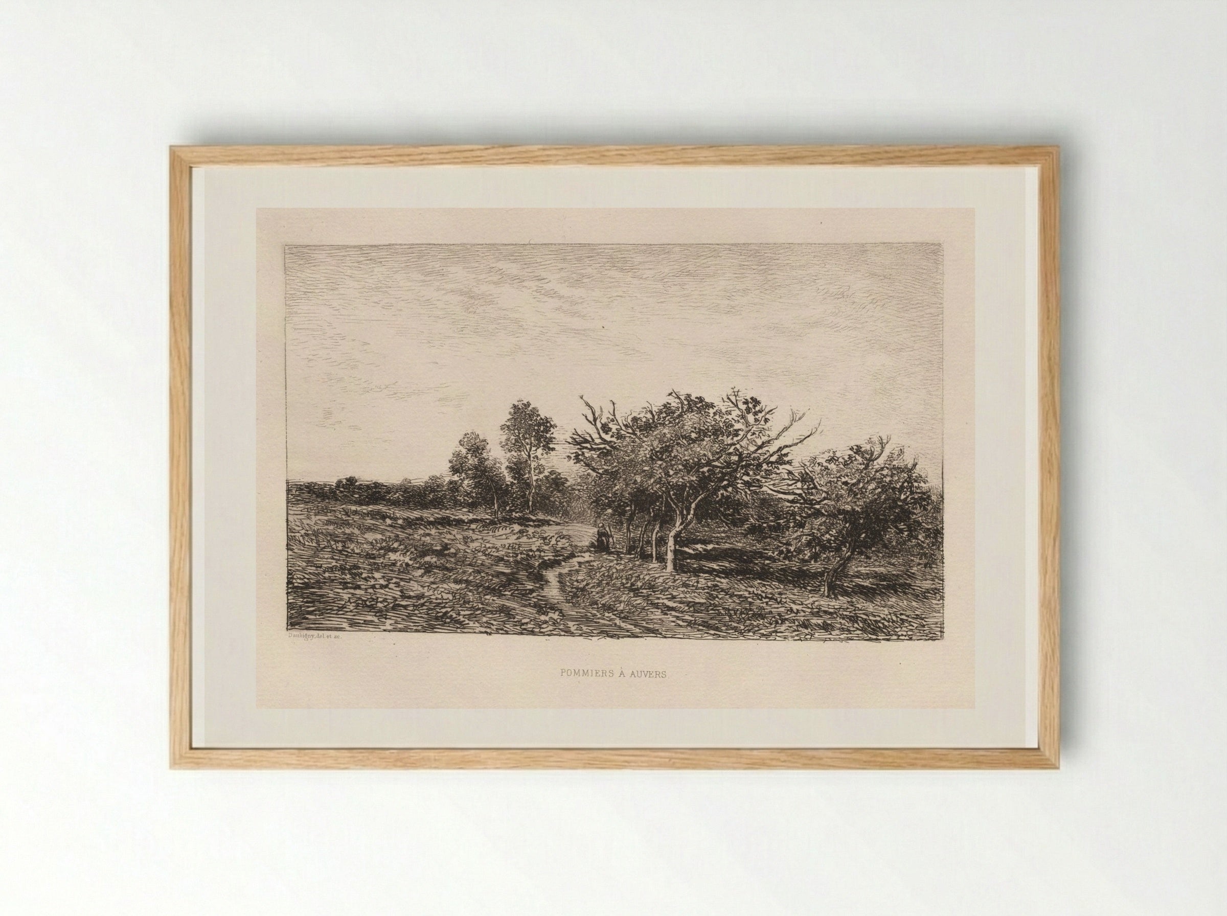 Apple Trees at Auvers - Charles François Daubigny - Framed Print Wood