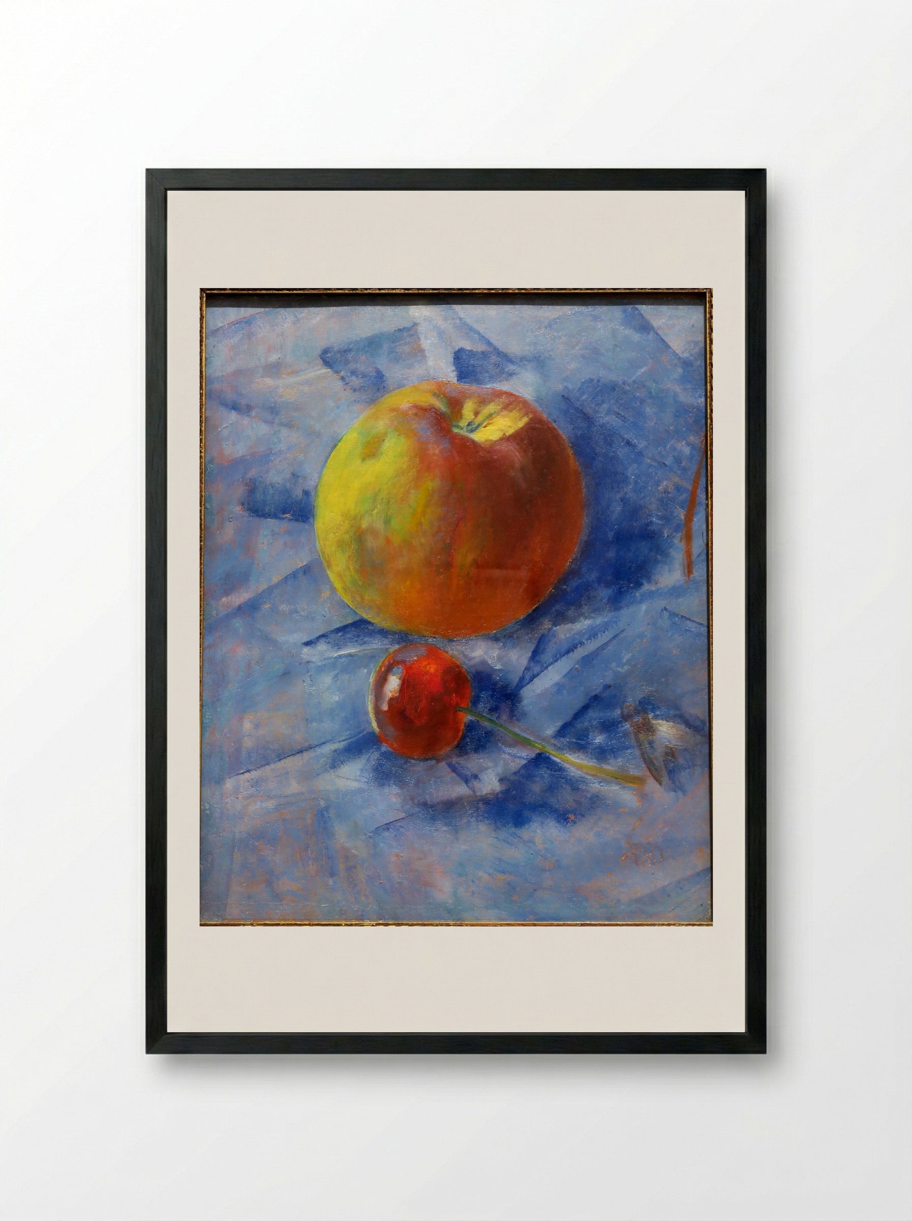 Apple and Cherry - Kuzma Petrov-Vodkin - Framed Print Black