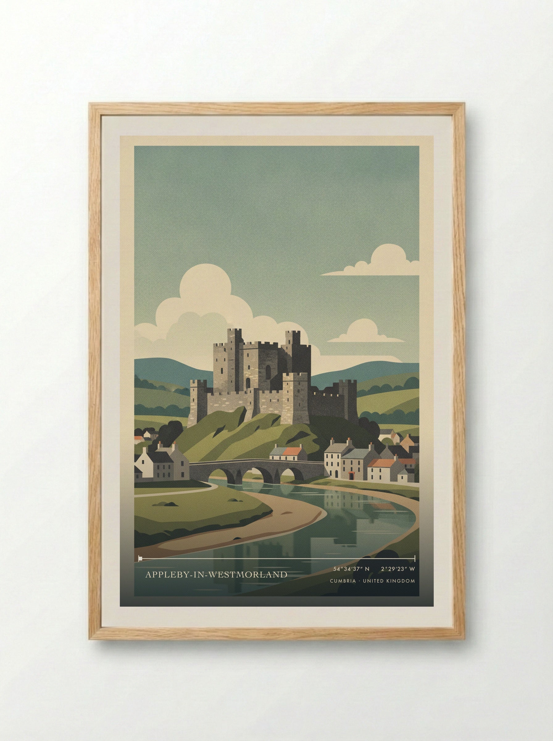 Appleby-in-Westmorland Cumbria United Kingdom Travel Poster - Framed Print Wood
