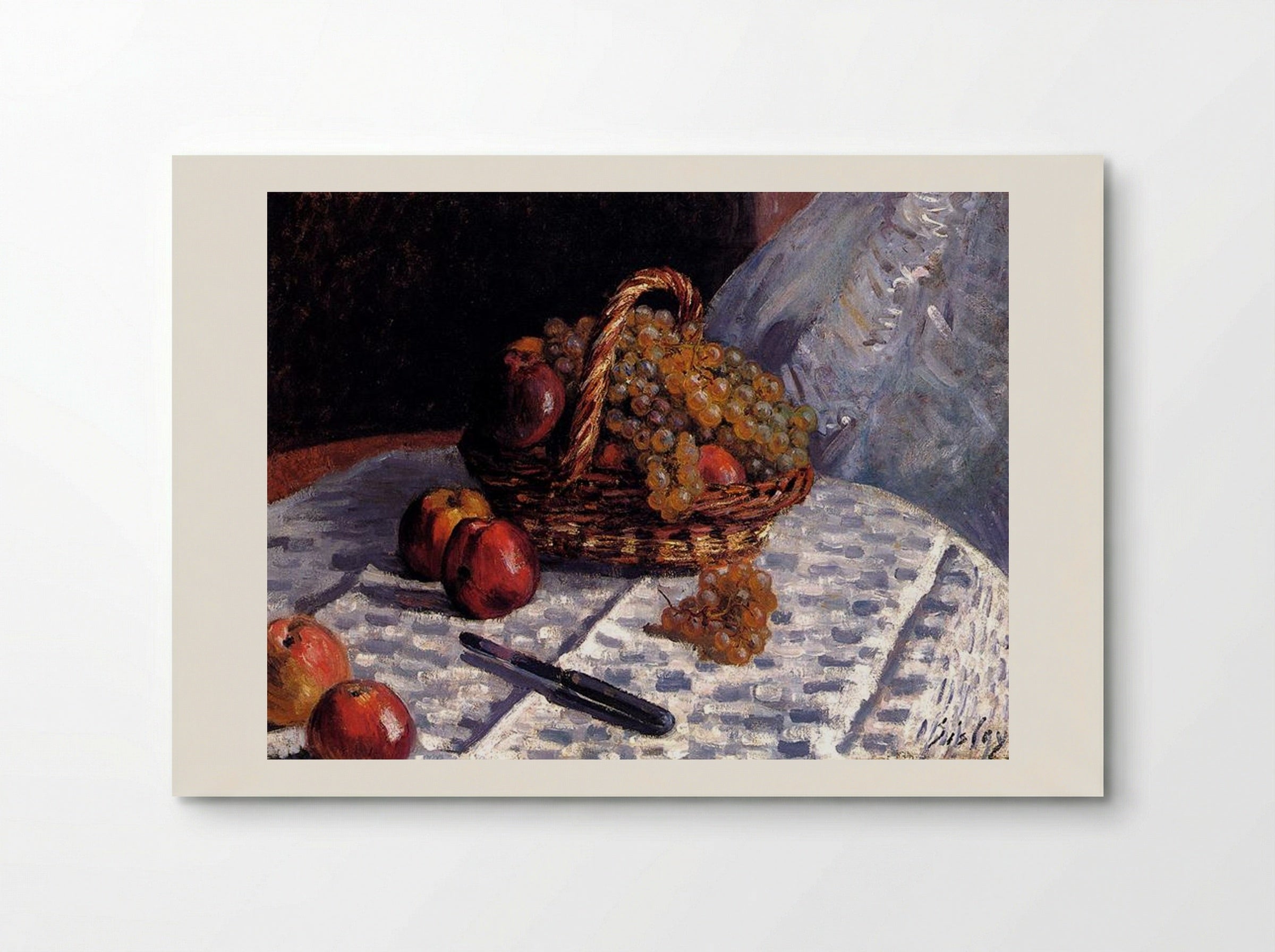 Apples and Grapes in a Basket - Alfred Sisley - Poster