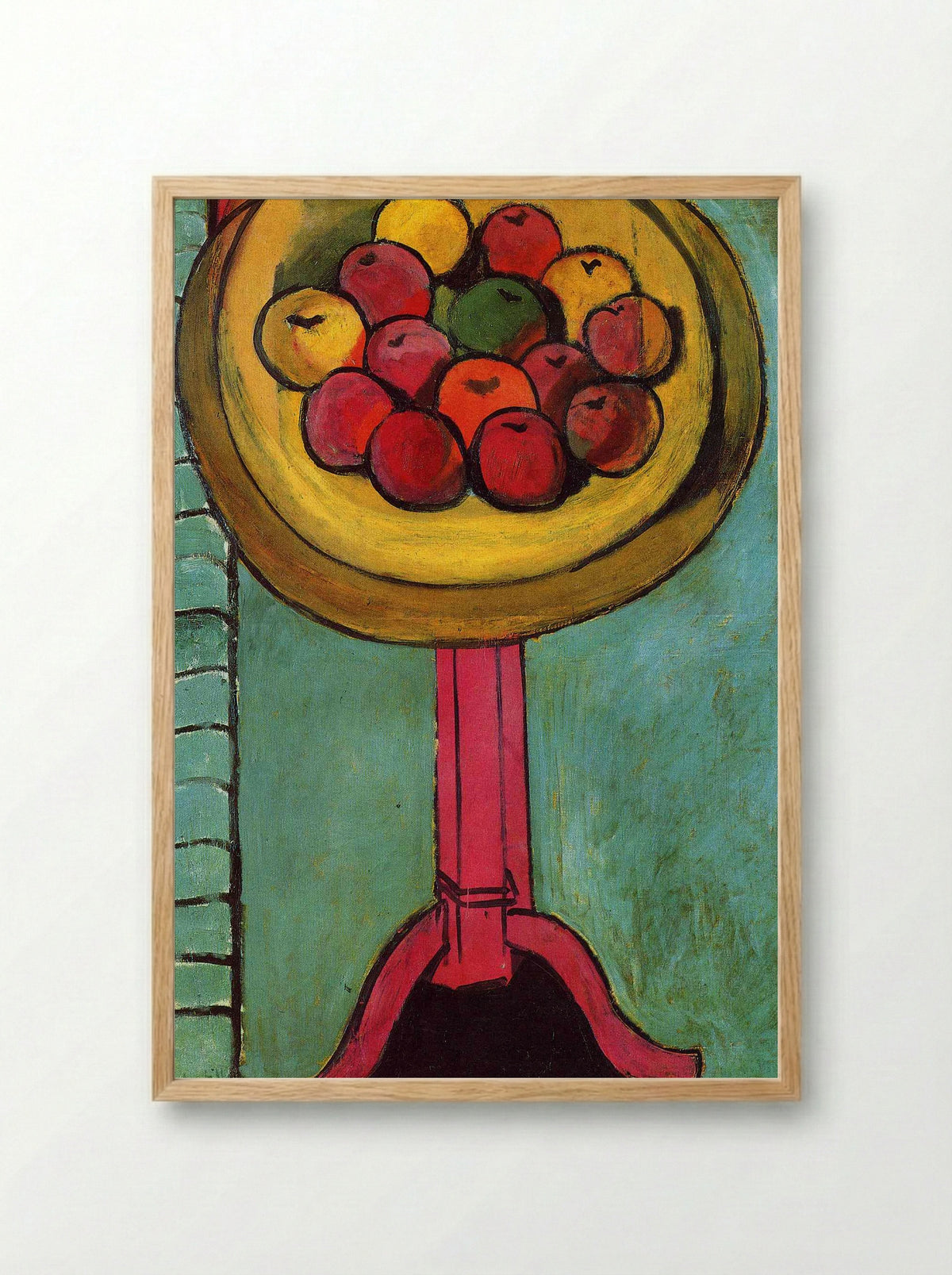 Apples on a Table, Green Background - Henri Matisse - Framed Print Wood