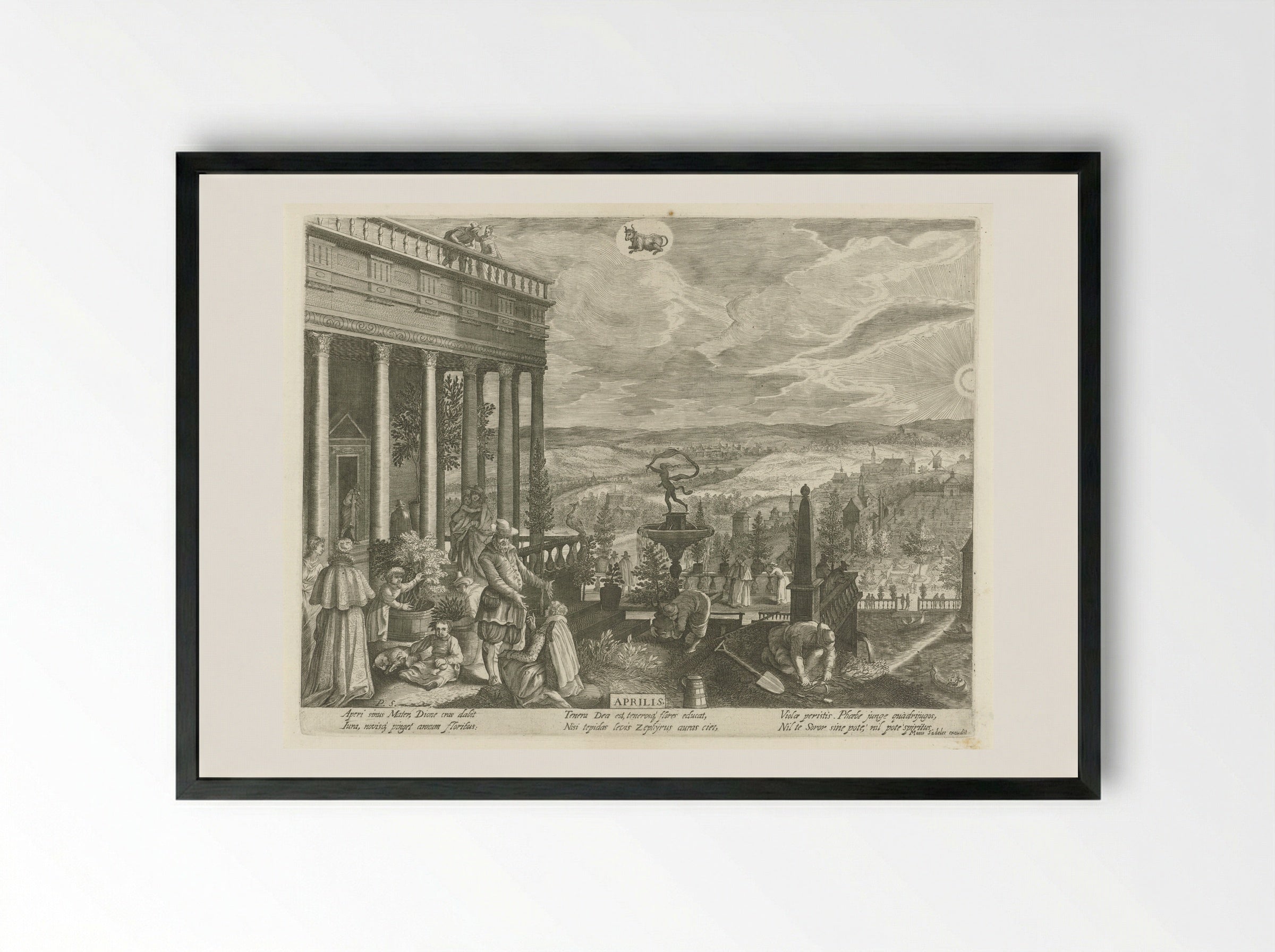 April - Aegidius Sadeler (II) - Framed Print Black