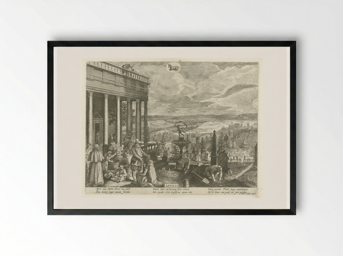 April - Aegidius Sadeler II - Framed Print Black